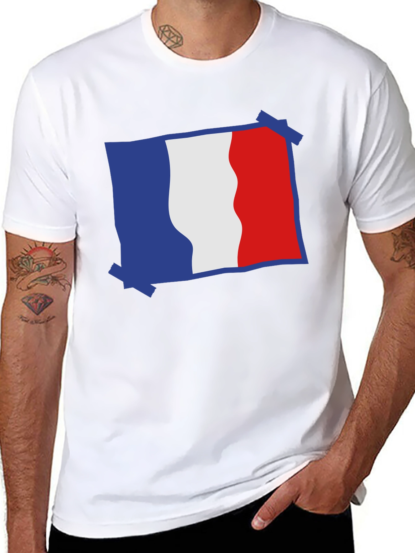 France Flag Graphic Tee - Stylish Casual T-Shirt