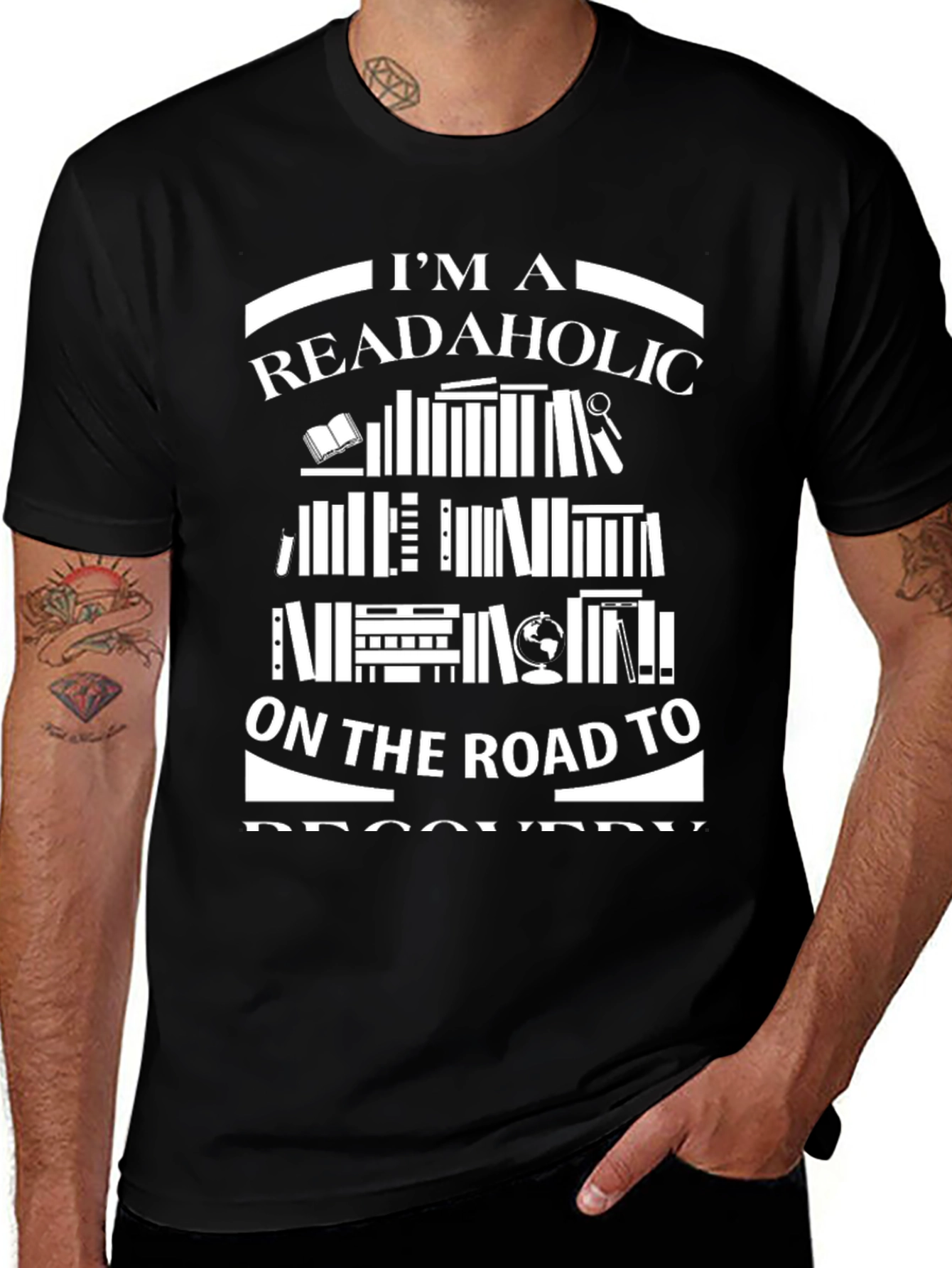 Readaholic T-Shirt: Road to Recovery Book Lover Tee