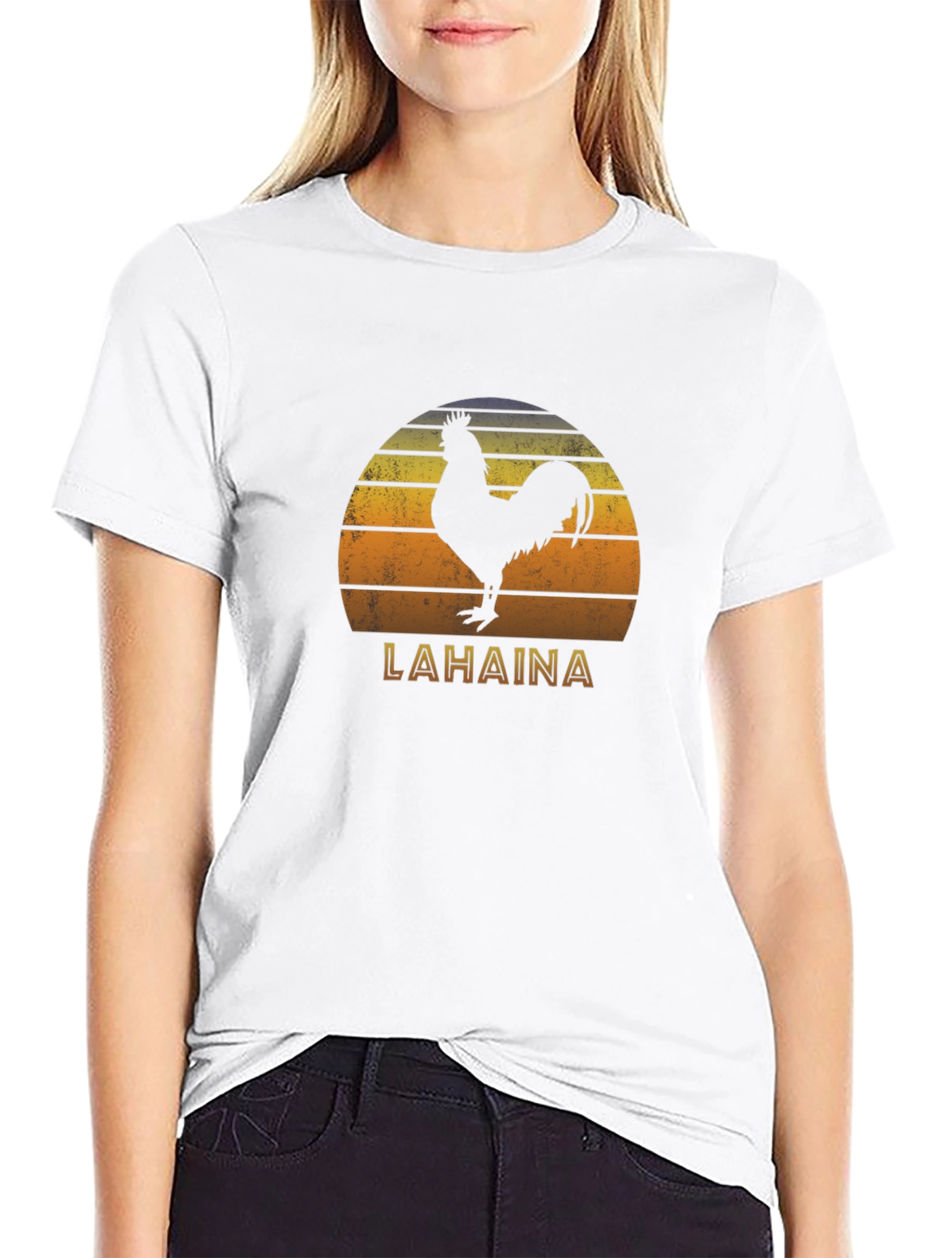 Lahaina Sunset Rooster Graphic T-Shirt