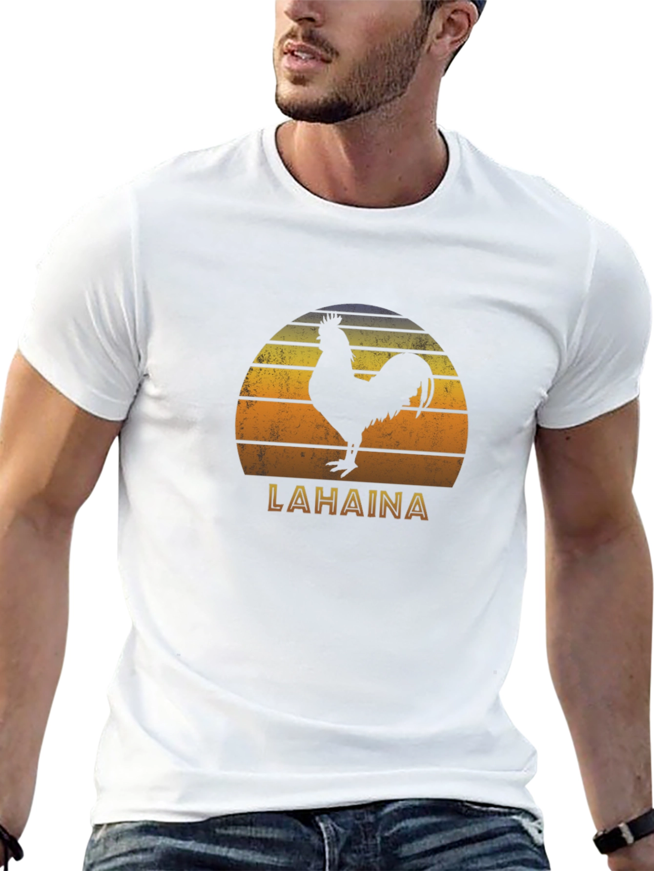 Lahaina Sunset Rooster Graphic T-Shirt
