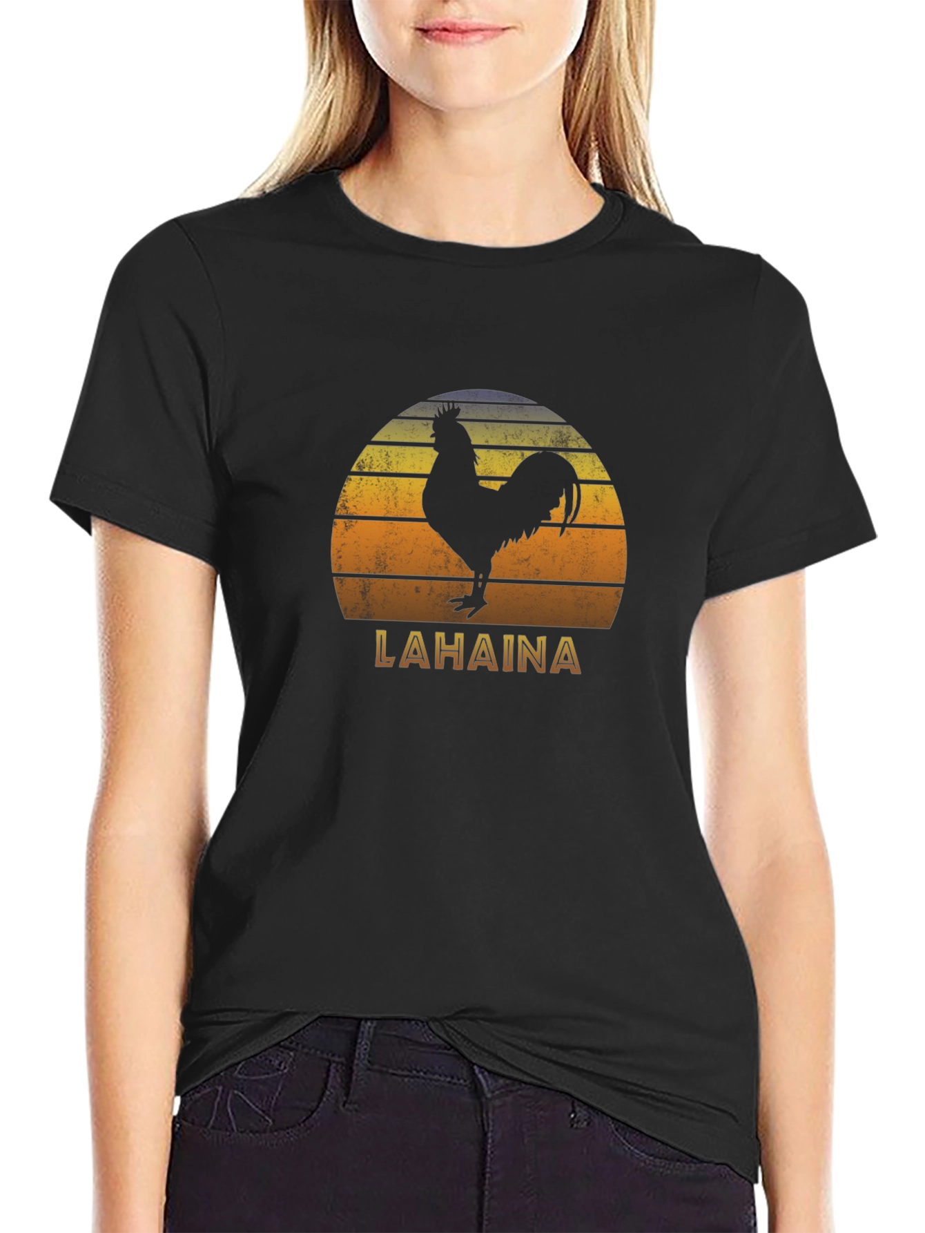 Lahaina Sunset Rooster Graphic T-Shirt