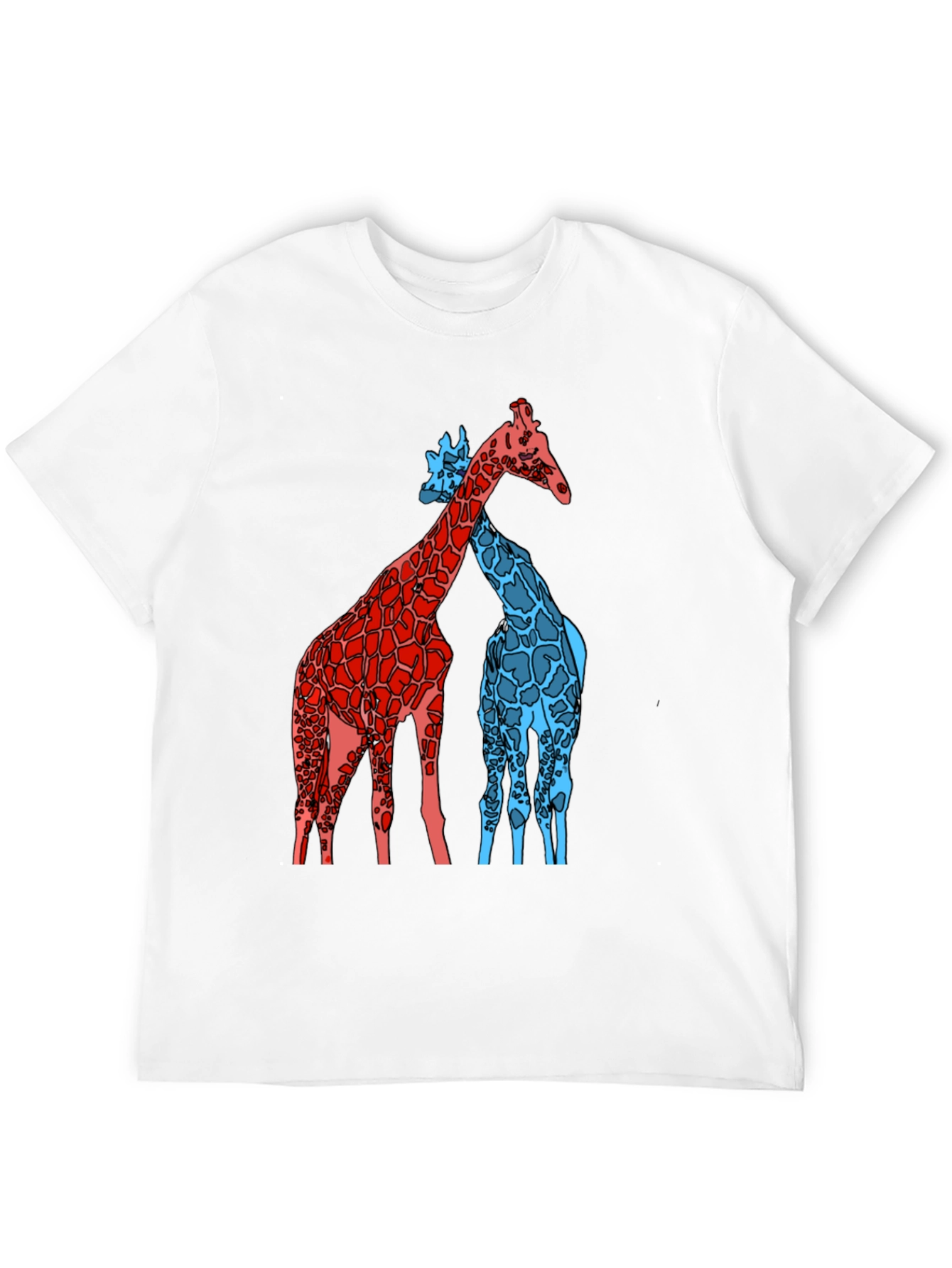 Giraffe Art Graphic Black T-Shirt
