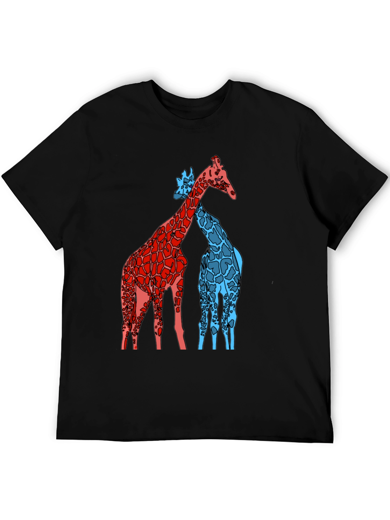Giraffe Art Graphic Black T-Shirt