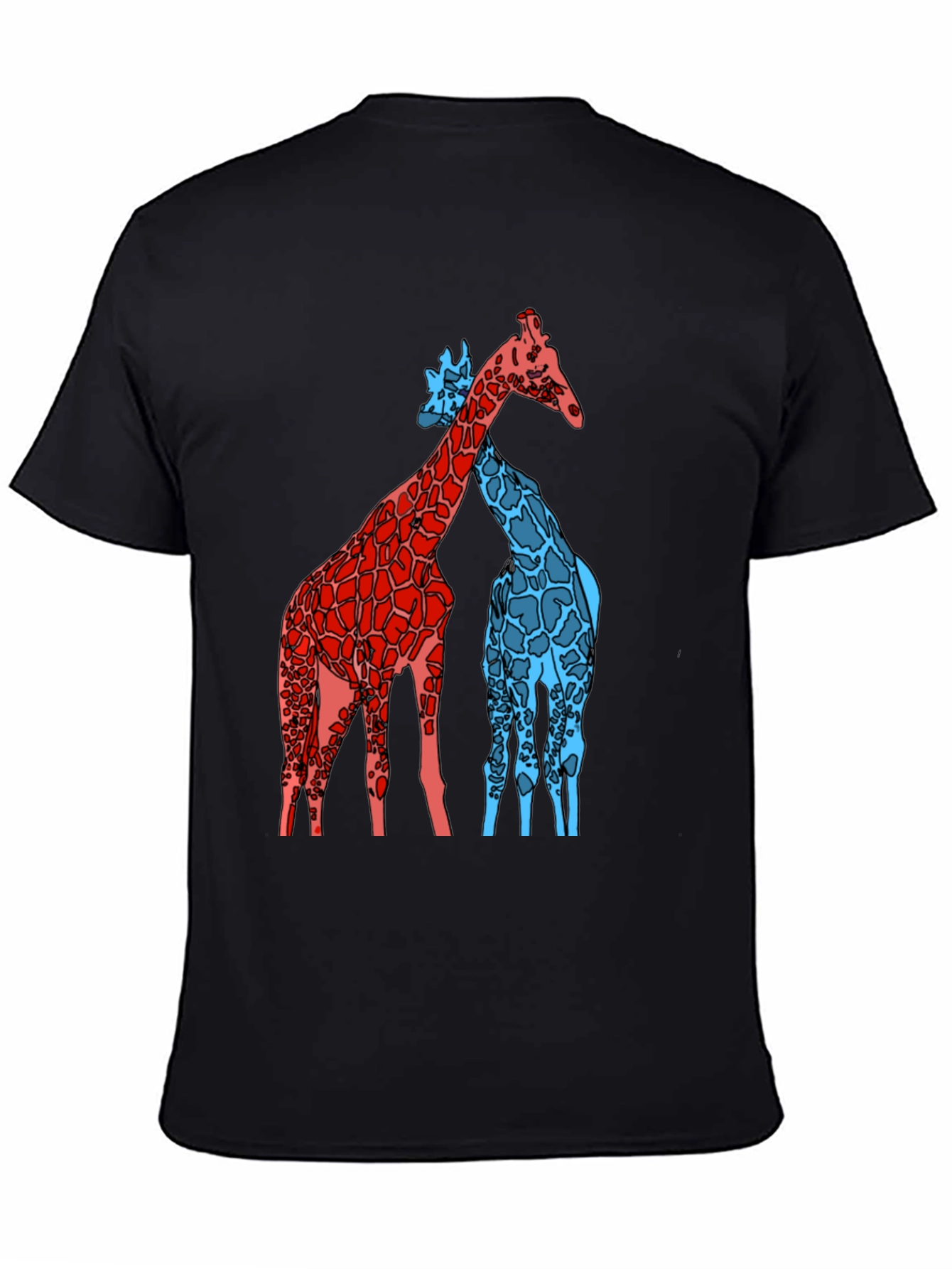 Giraffe Art Graphic Black T-Shirt
