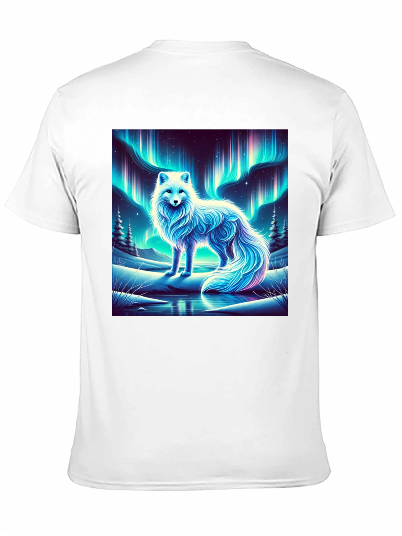 Arctic Fox Aurora Borealis Graphic Tee