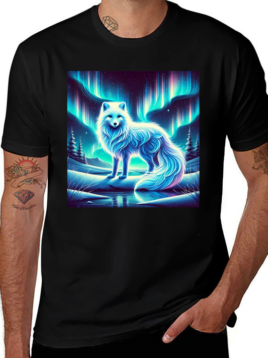Arctic Fox Aurora Borealis Graphic Tee