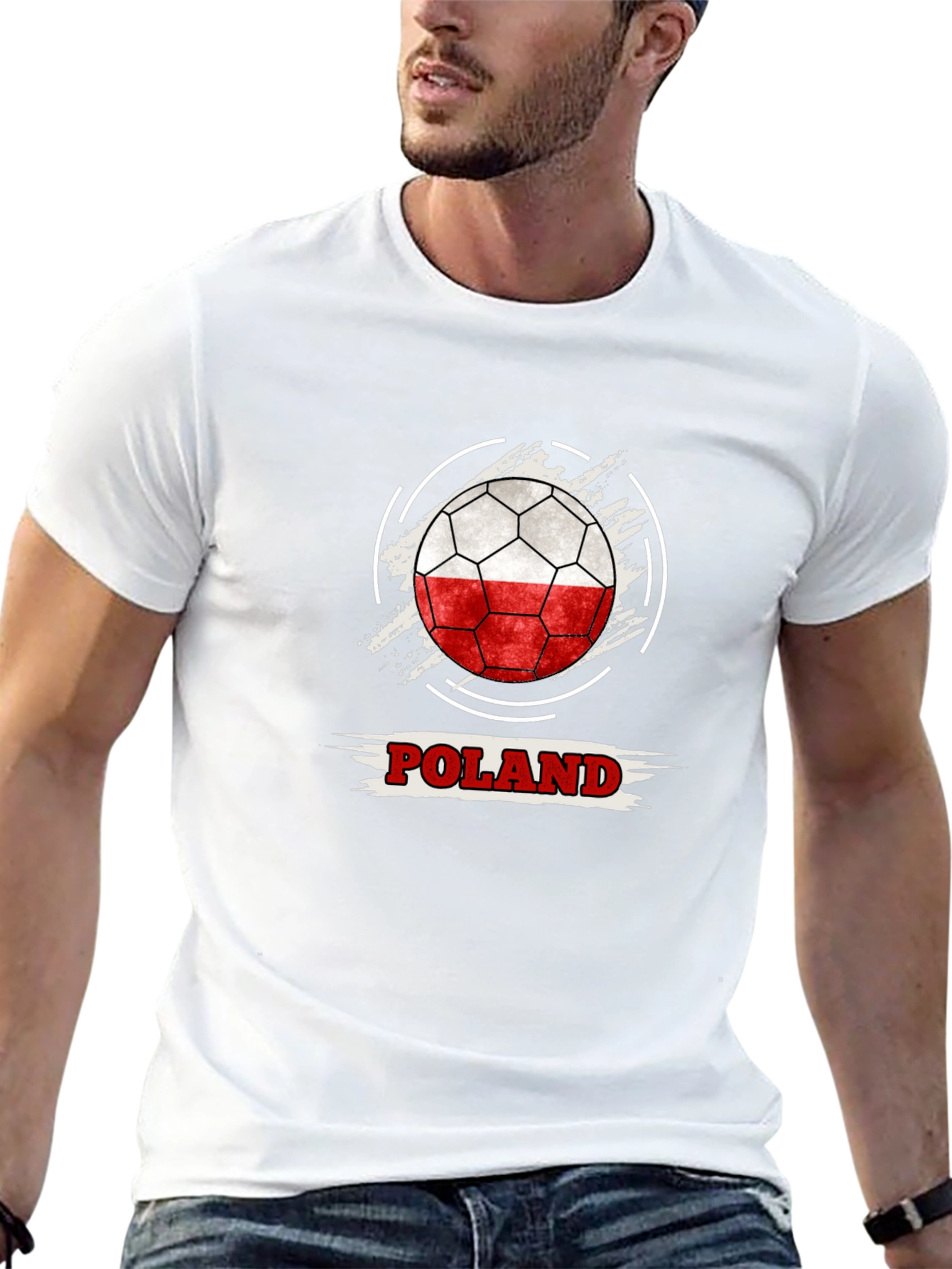 Poland Soccer Flag Graphic T-Shirt