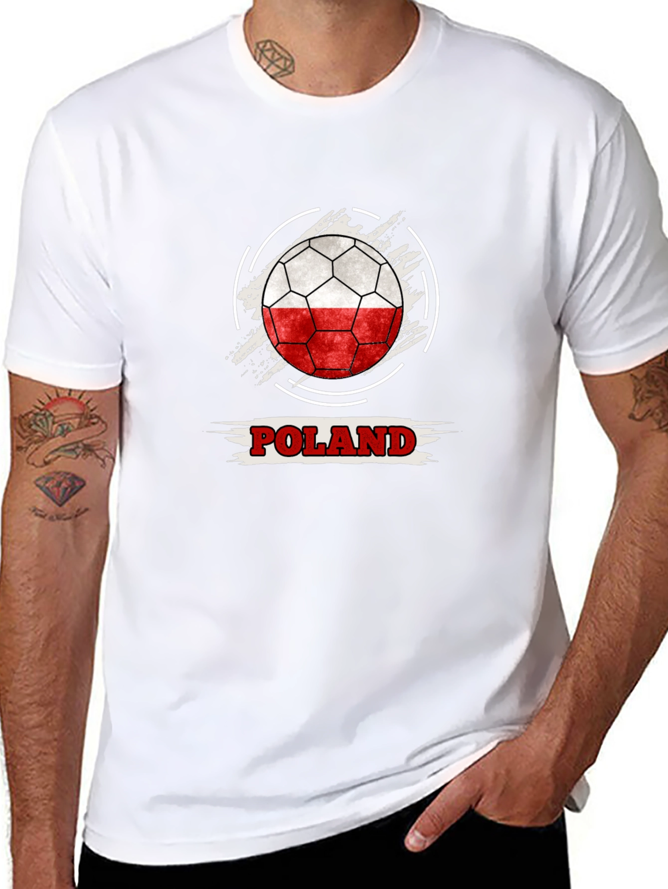Poland Soccer Flag Graphic T-Shirt