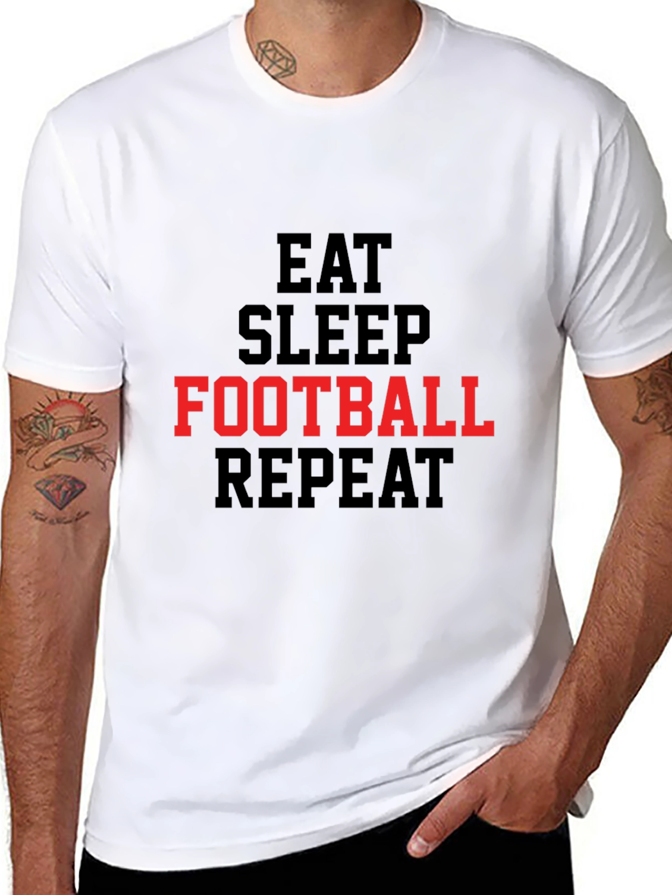 Eat Sleep Football Repeat Graphic Tee