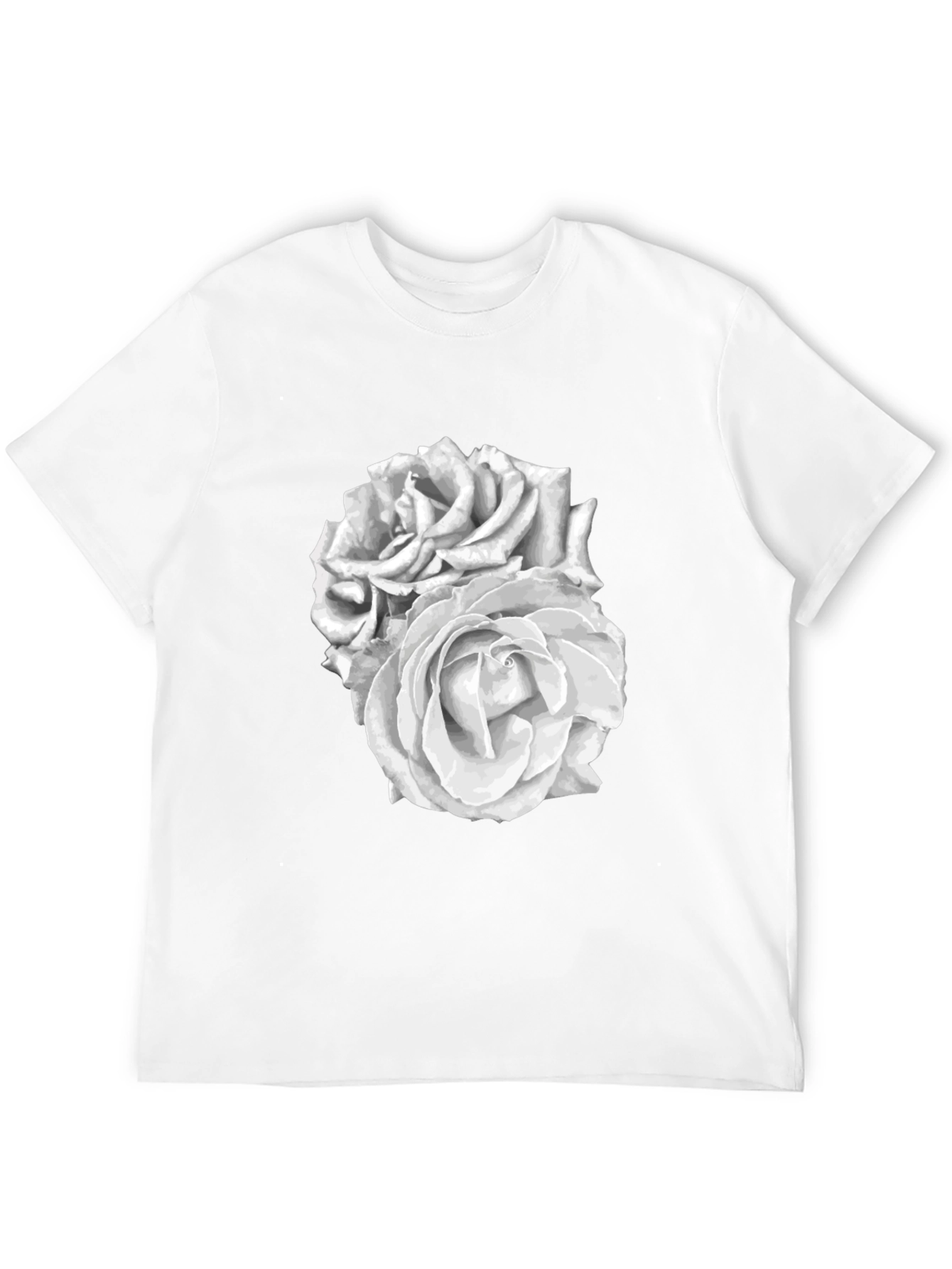 Black Rose Graphic Tee - Stylish Floral Design
