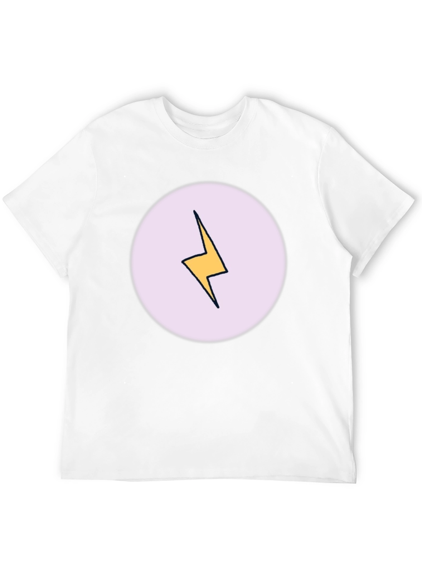 Lightning Bolt Graphic Tee - Black Cotton Casual Shirt