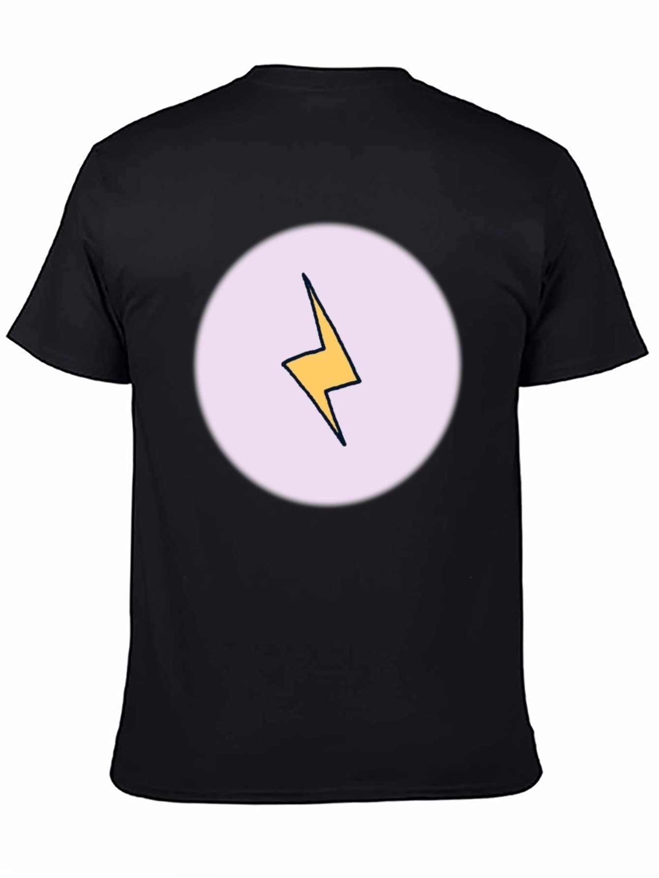 Lightning Bolt Graphic Tee - Black Cotton Casual Shirt