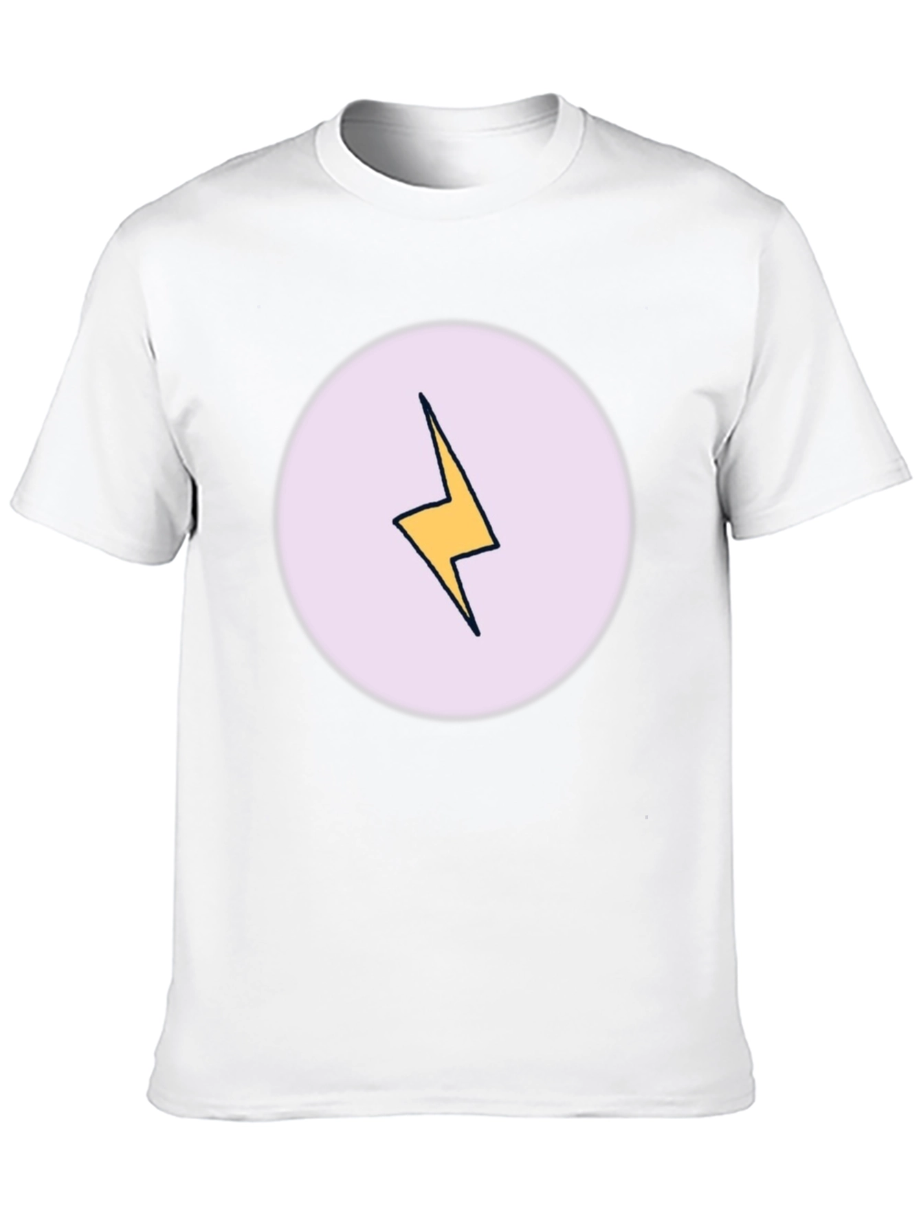 Lightning Bolt Graphic Tee - Black Cotton Casual Shirt