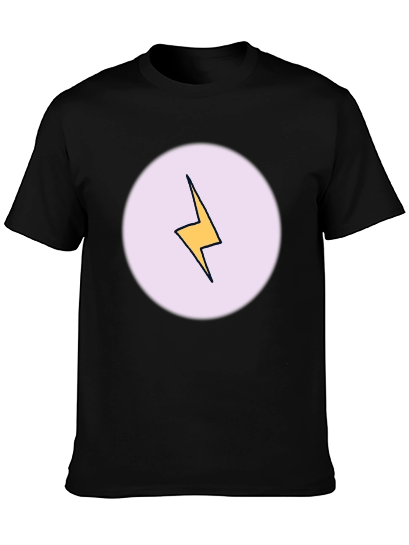 Lightning Bolt Graphic Tee - Black Cotton Casual Shirt