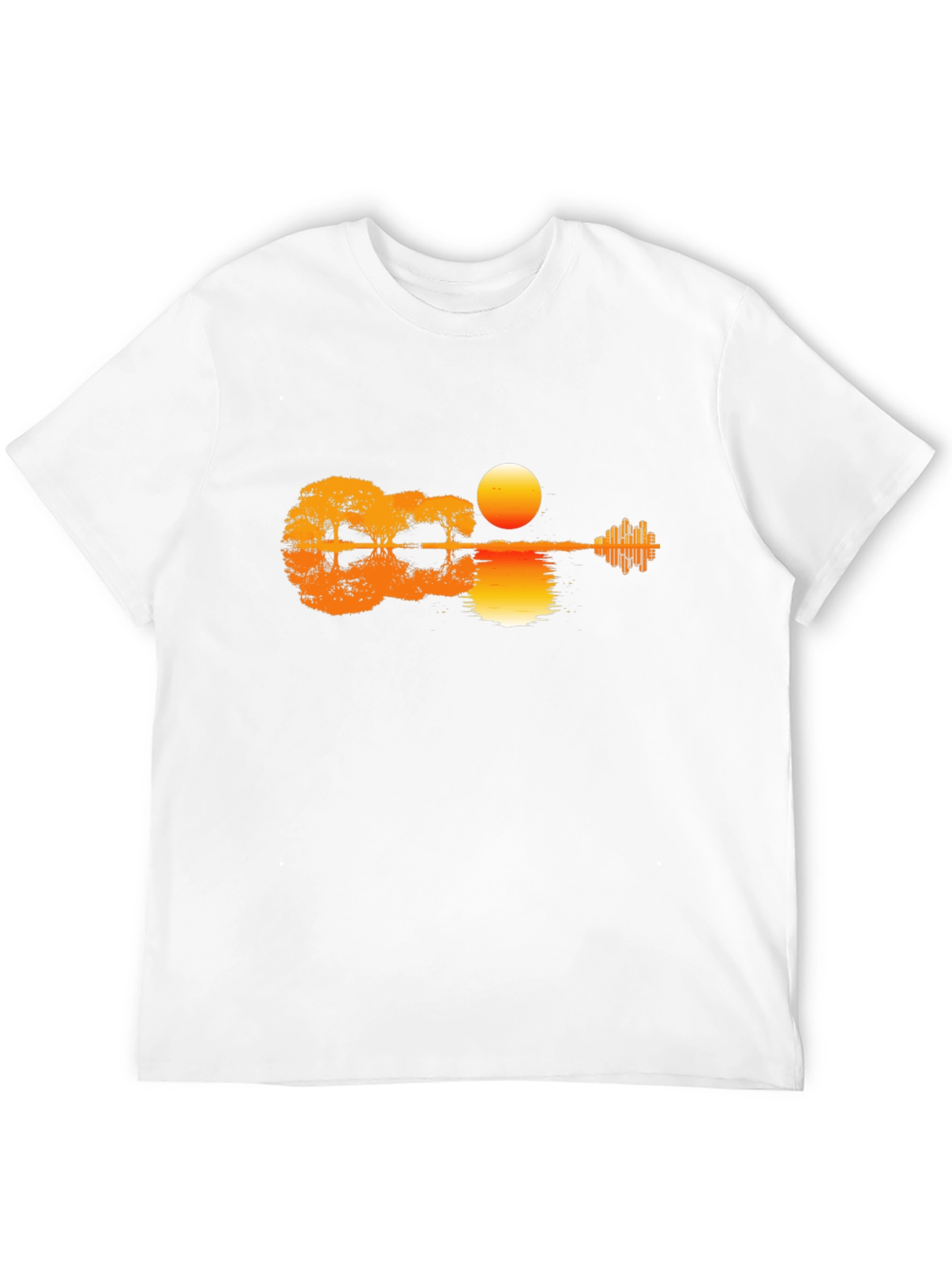 Sunset Guitar T-Shirt - Music & Nature Design