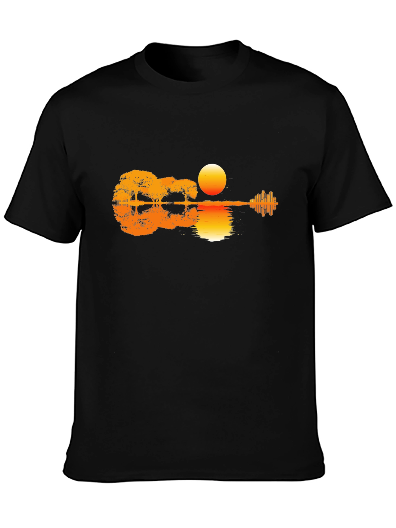 Sunset Guitar T-Shirt - Music & Nature Design