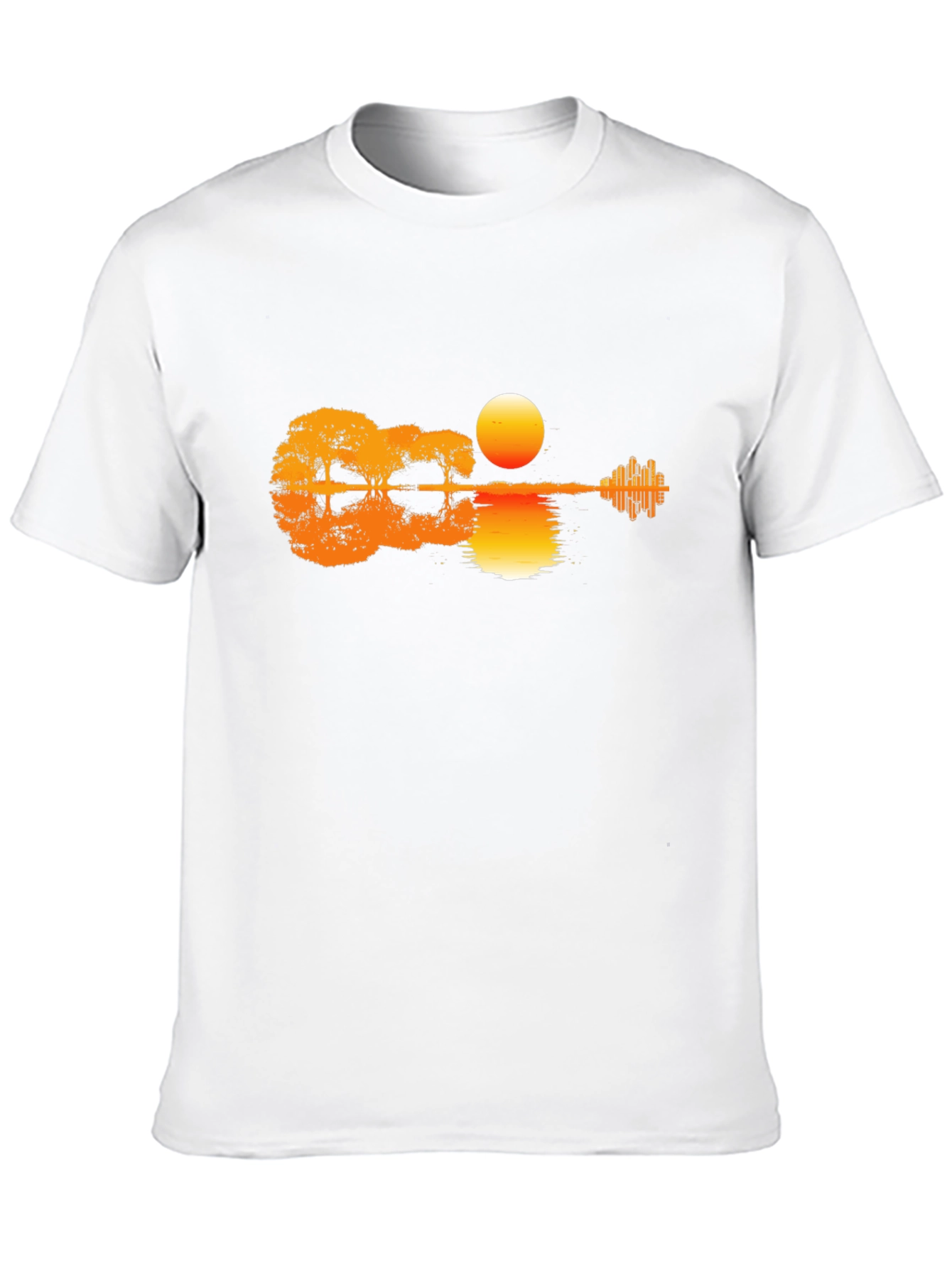 Sunset Guitar T-Shirt - Music & Nature Design