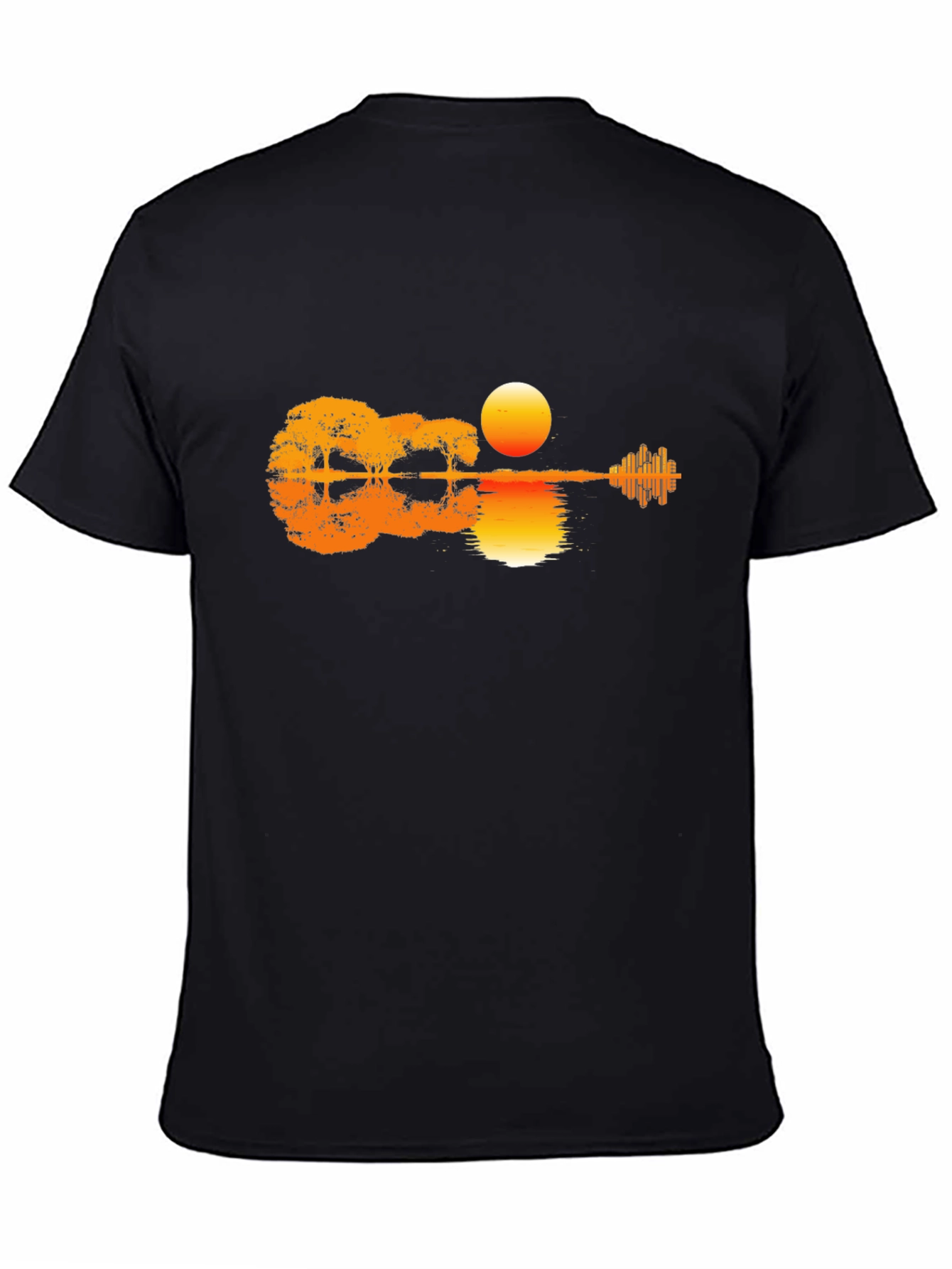 Sunset Guitar T-Shirt - Music & Nature Design
