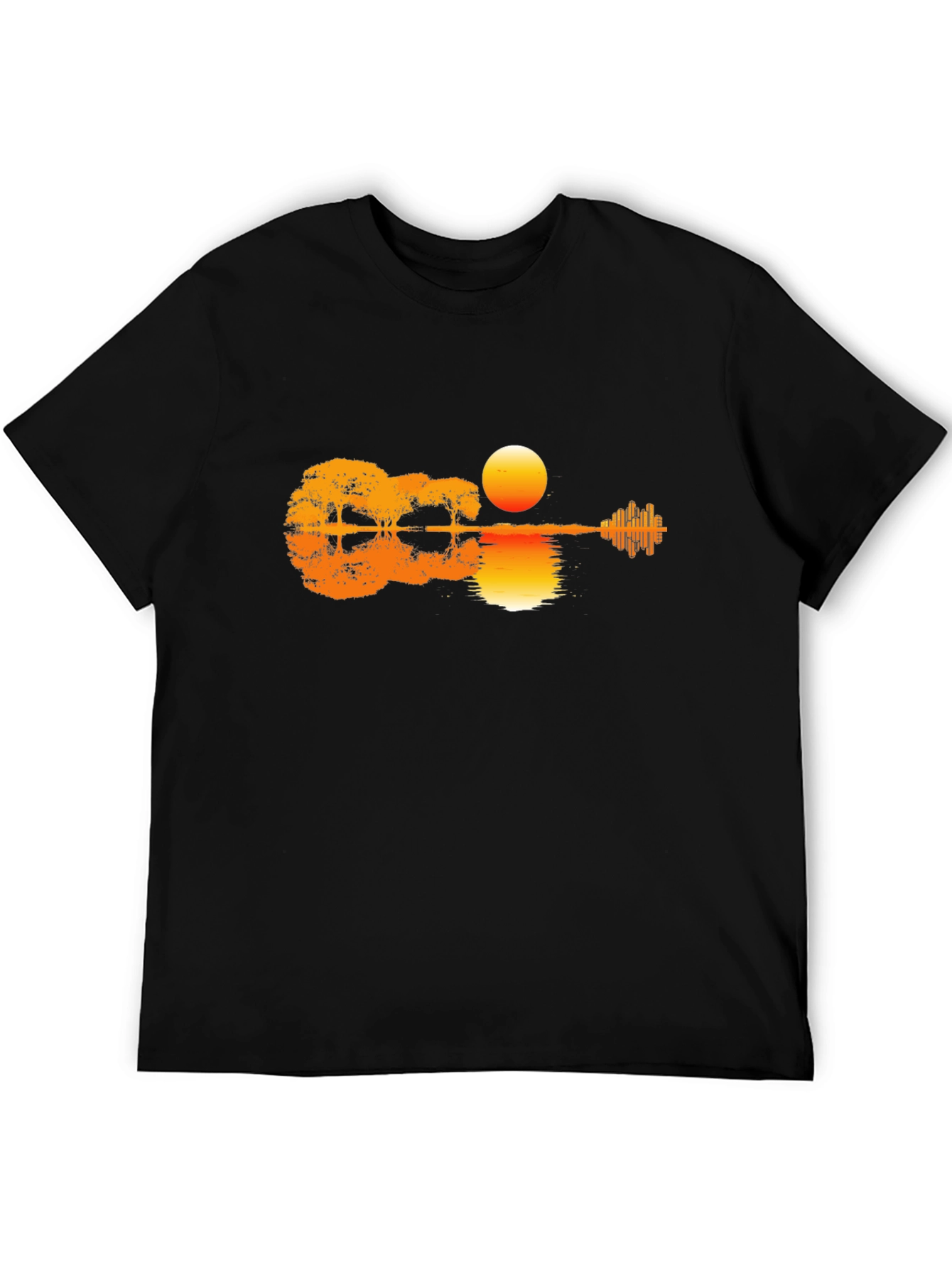 Sunset Guitar T-Shirt - Music & Nature Design