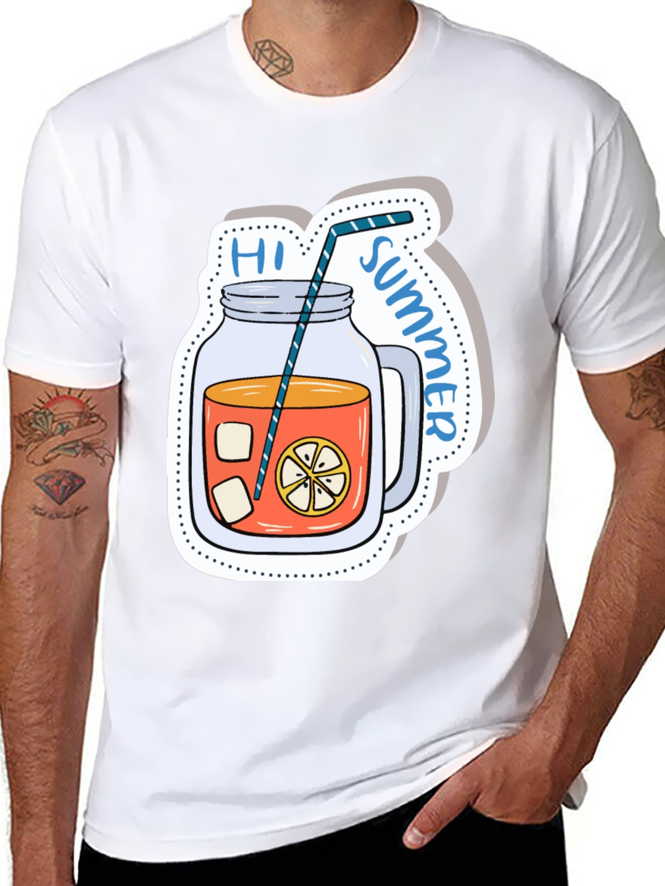 Summer Drink Graphic Tee - Mens Black T-Shirt
