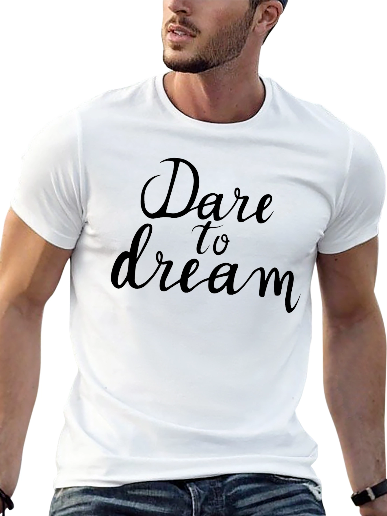 Dare to Dream Black Graphic Tee Shirt