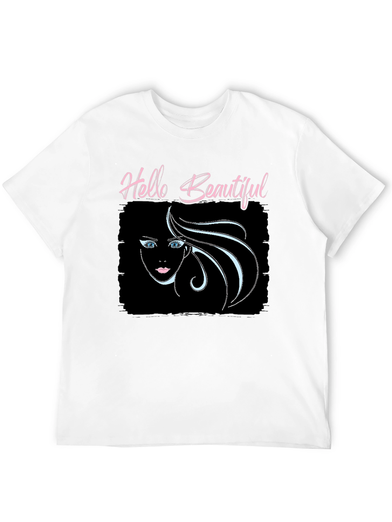 Hello Beautiful Graphic Print Black Tee