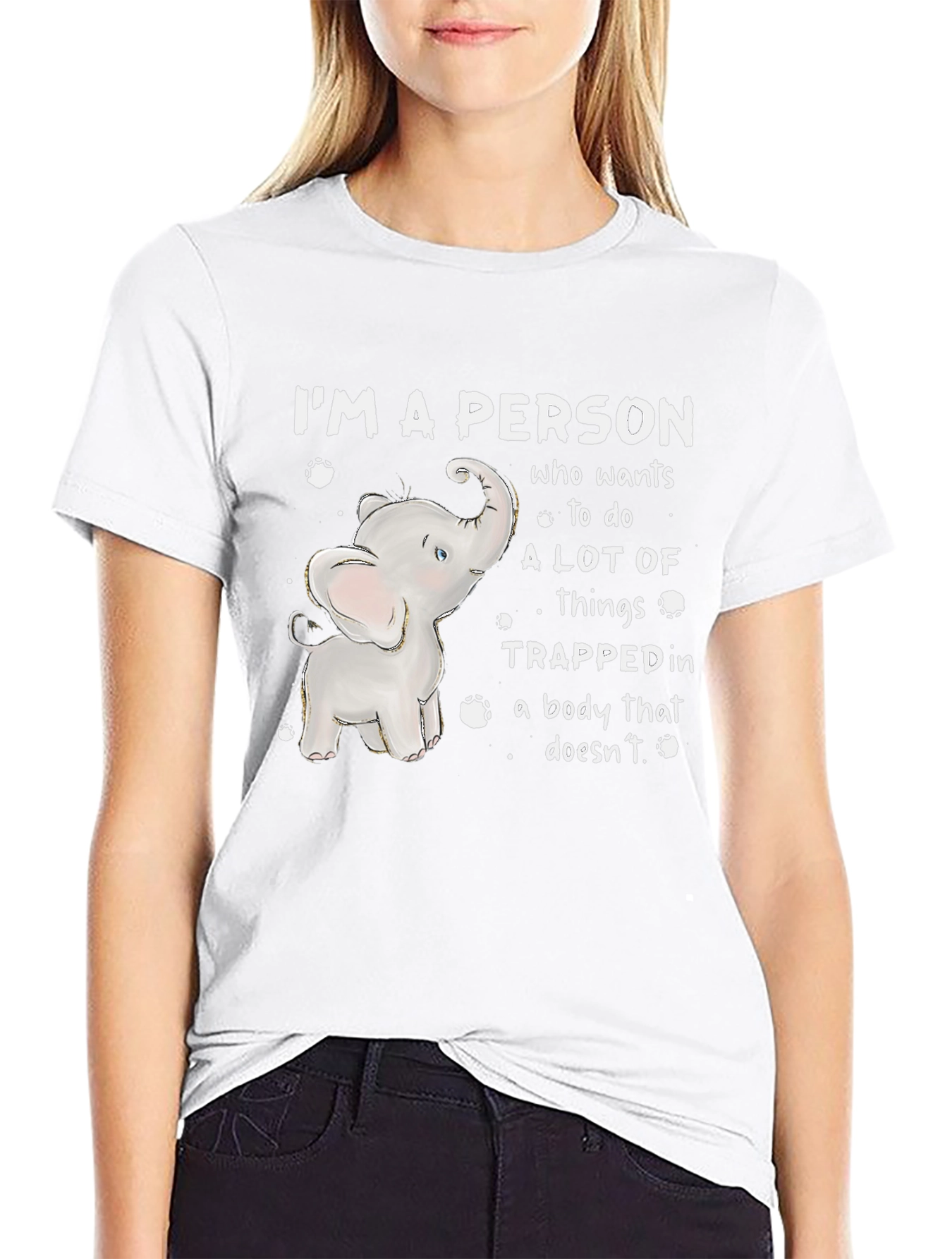Elephant Person Graphic Tee - Quirky Humor T-Shirt