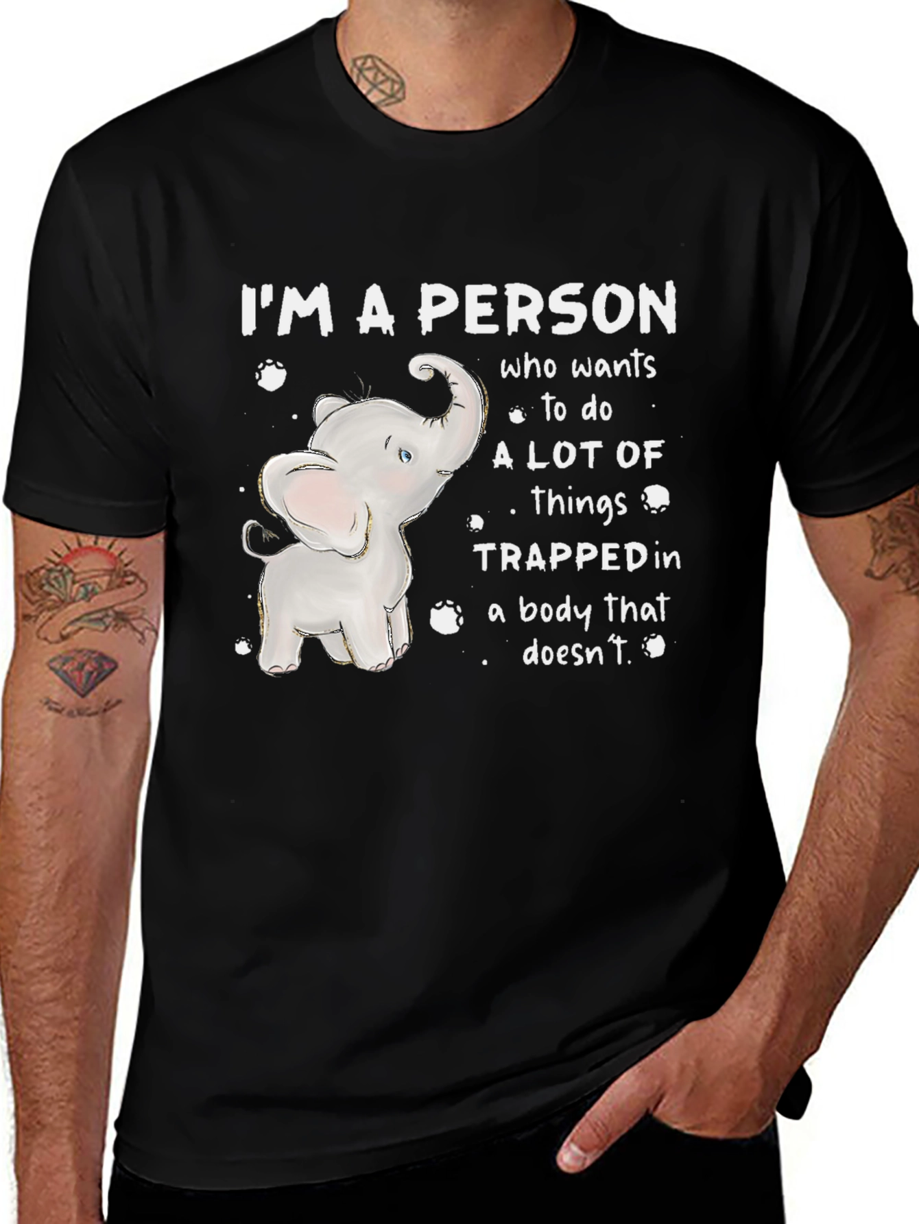 Elephant Person Graphic Tee - Quirky Humor T-Shirt