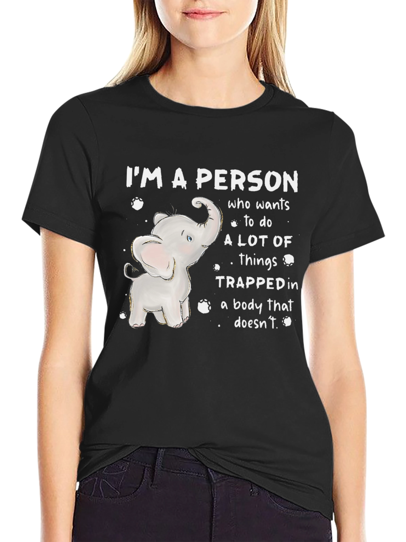 Elephant Person Graphic Tee - Quirky Humor T-Shirt