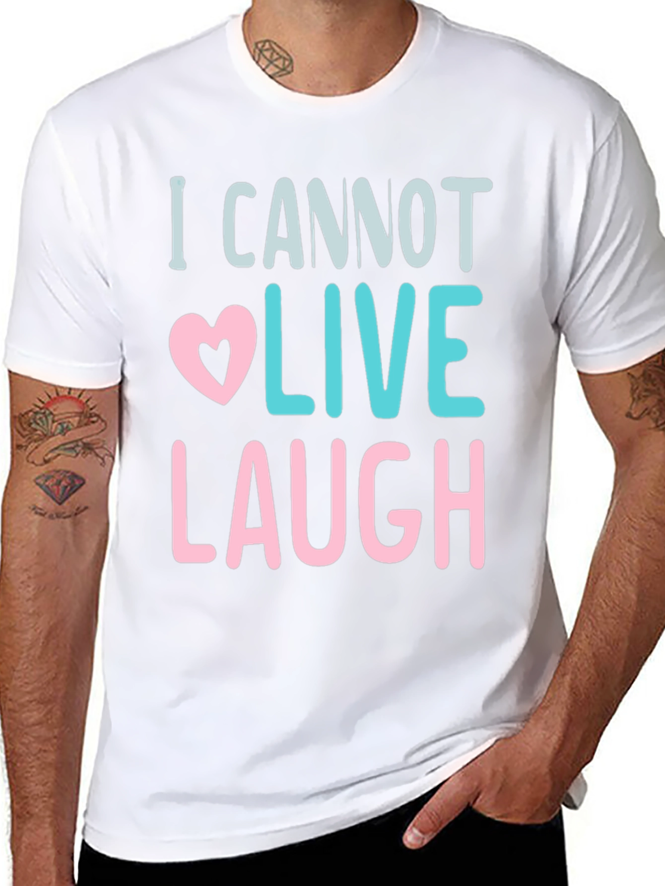 I Cannot Live Laugh Graphic Tee - Black