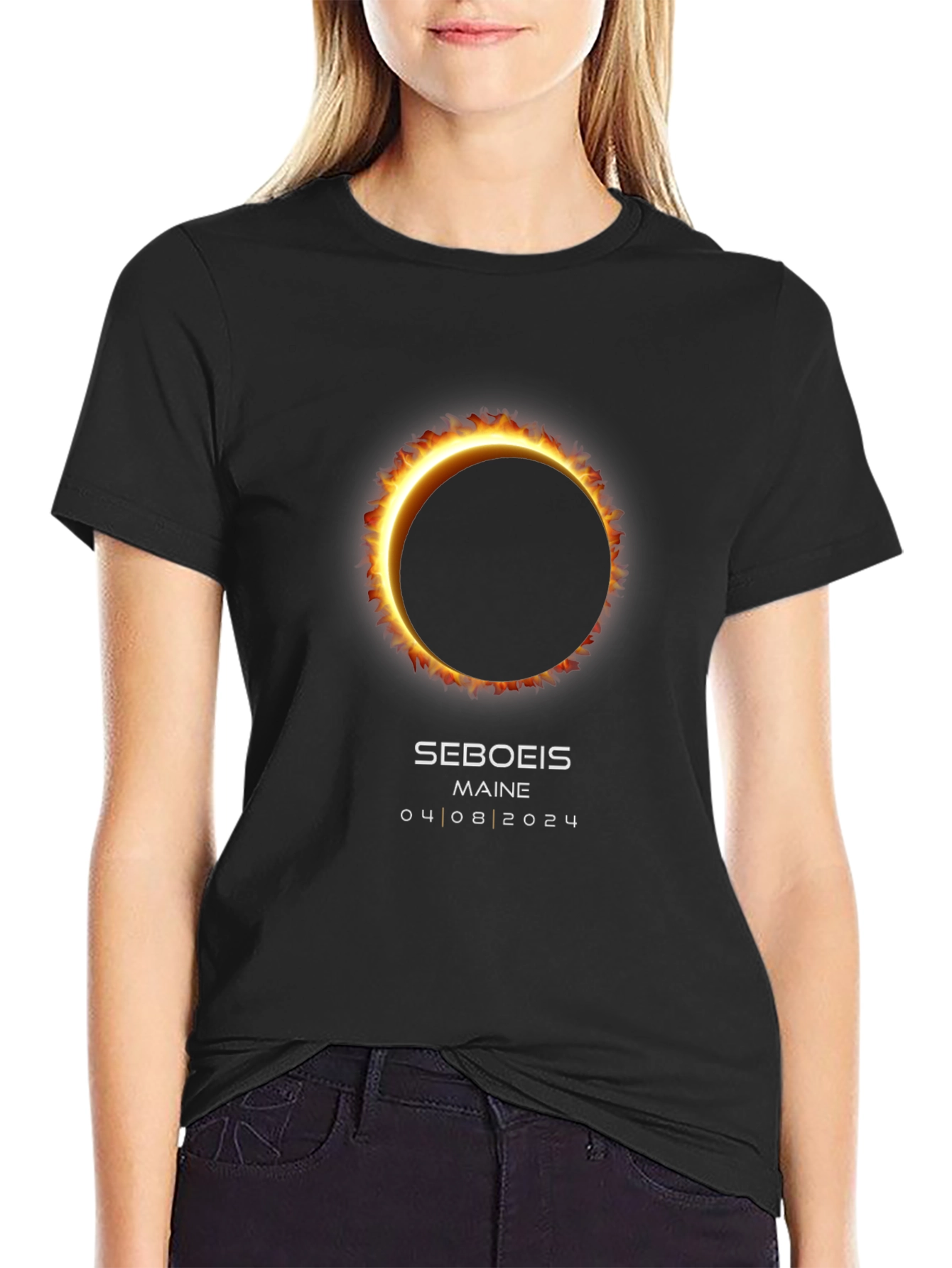 Seboeis Maine Eclipse T-Shirt - April 8 2024