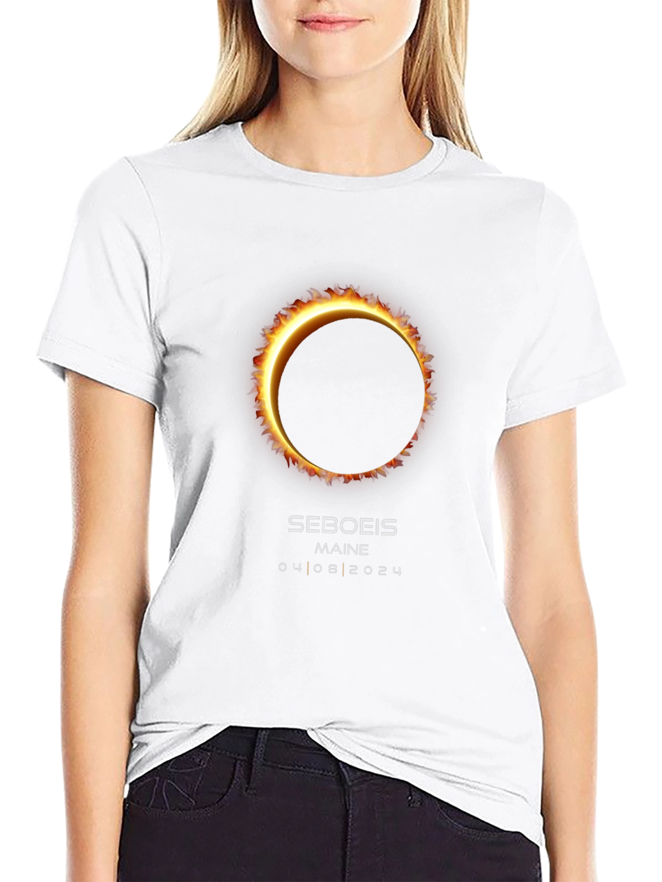 Seboeis Maine Eclipse T-Shirt - April 8 2024