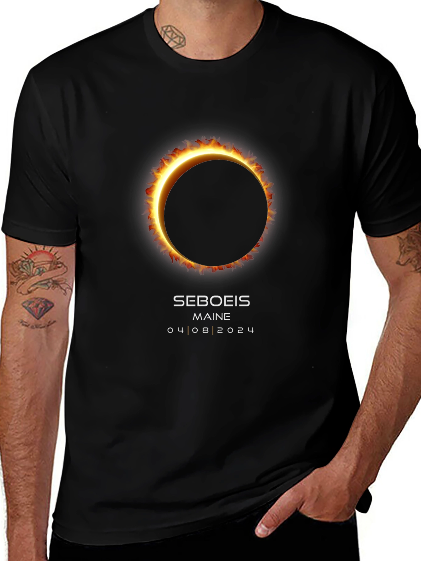 Seboeis Maine Eclipse T-Shirt - April 8 2024