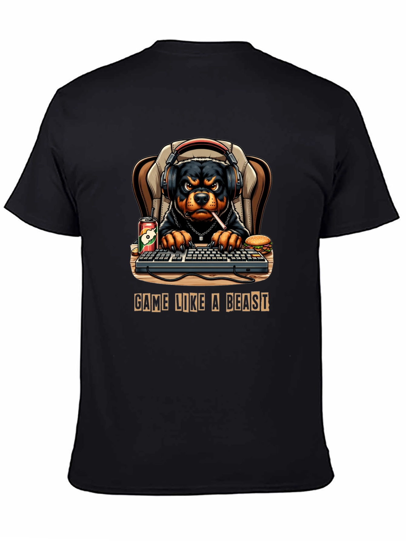 Game Like A Beast Rottweiler Gamer T-Shirt