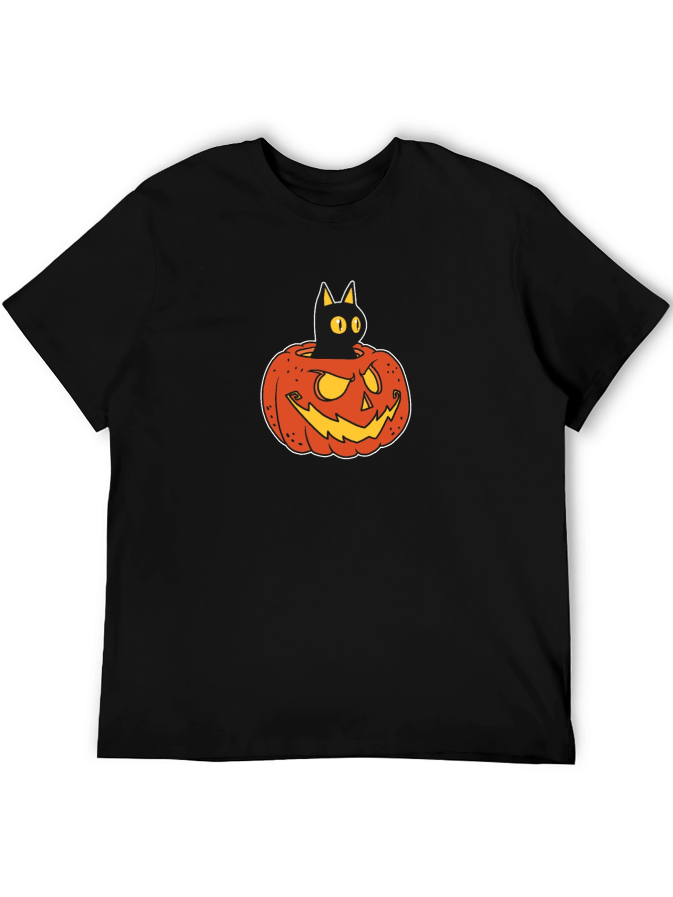 Black Cat in Pumpkin T-Shirt - Halloween Tee