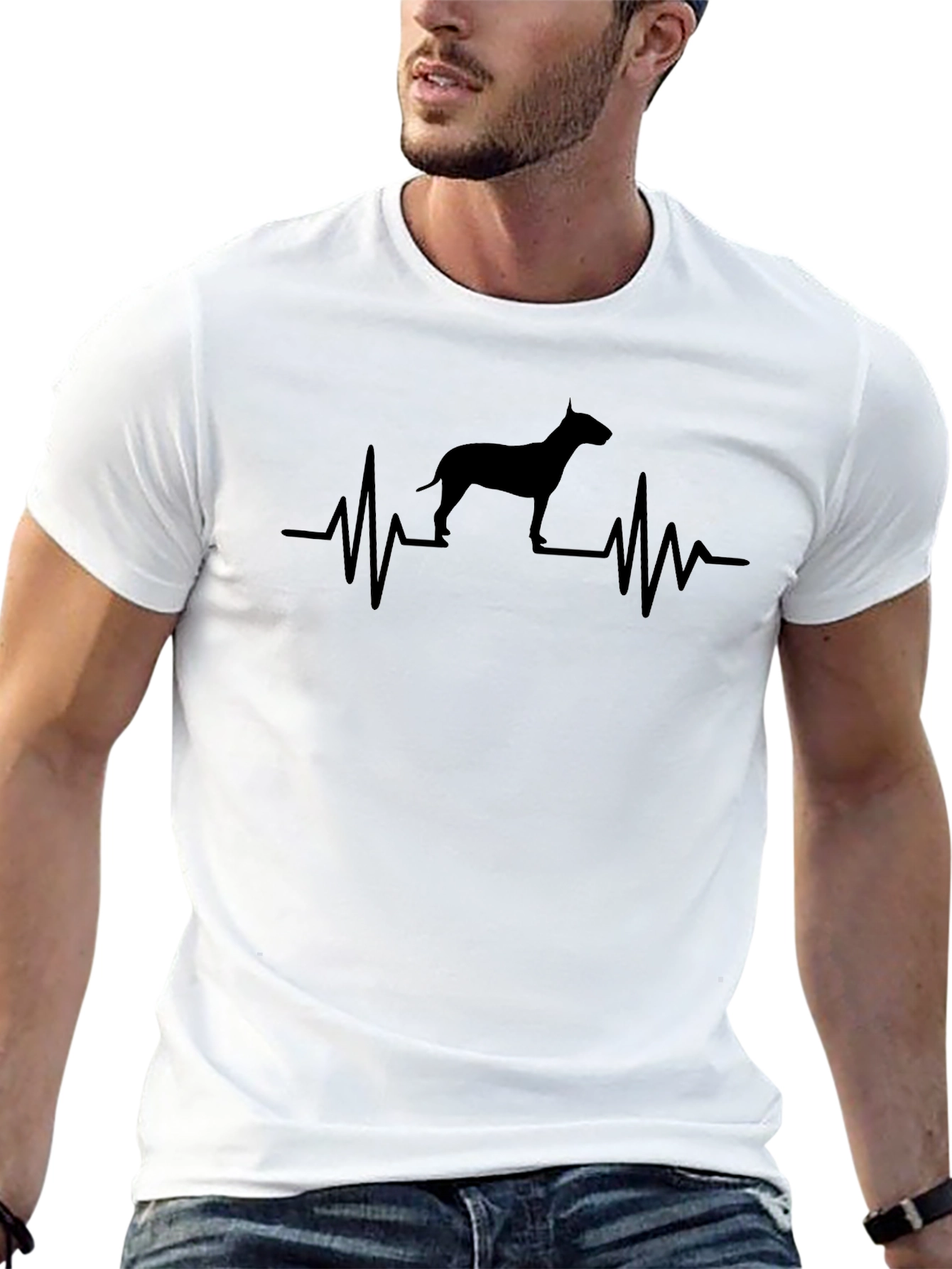 Bull Terrier Heartbeat T-Shirt - Dog Lover Tee