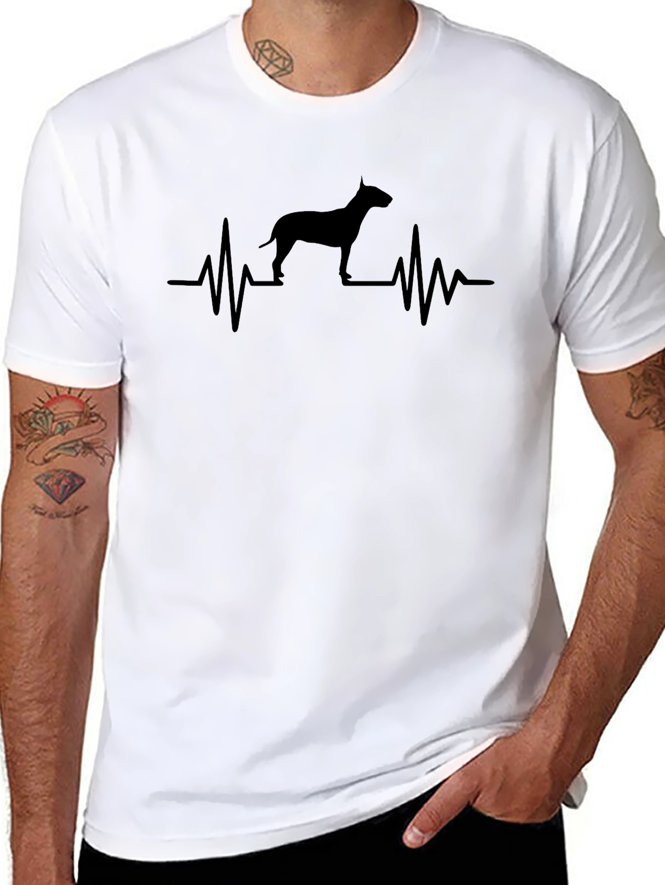 Bull Terrier Heartbeat T-Shirt - Dog Lover Tee