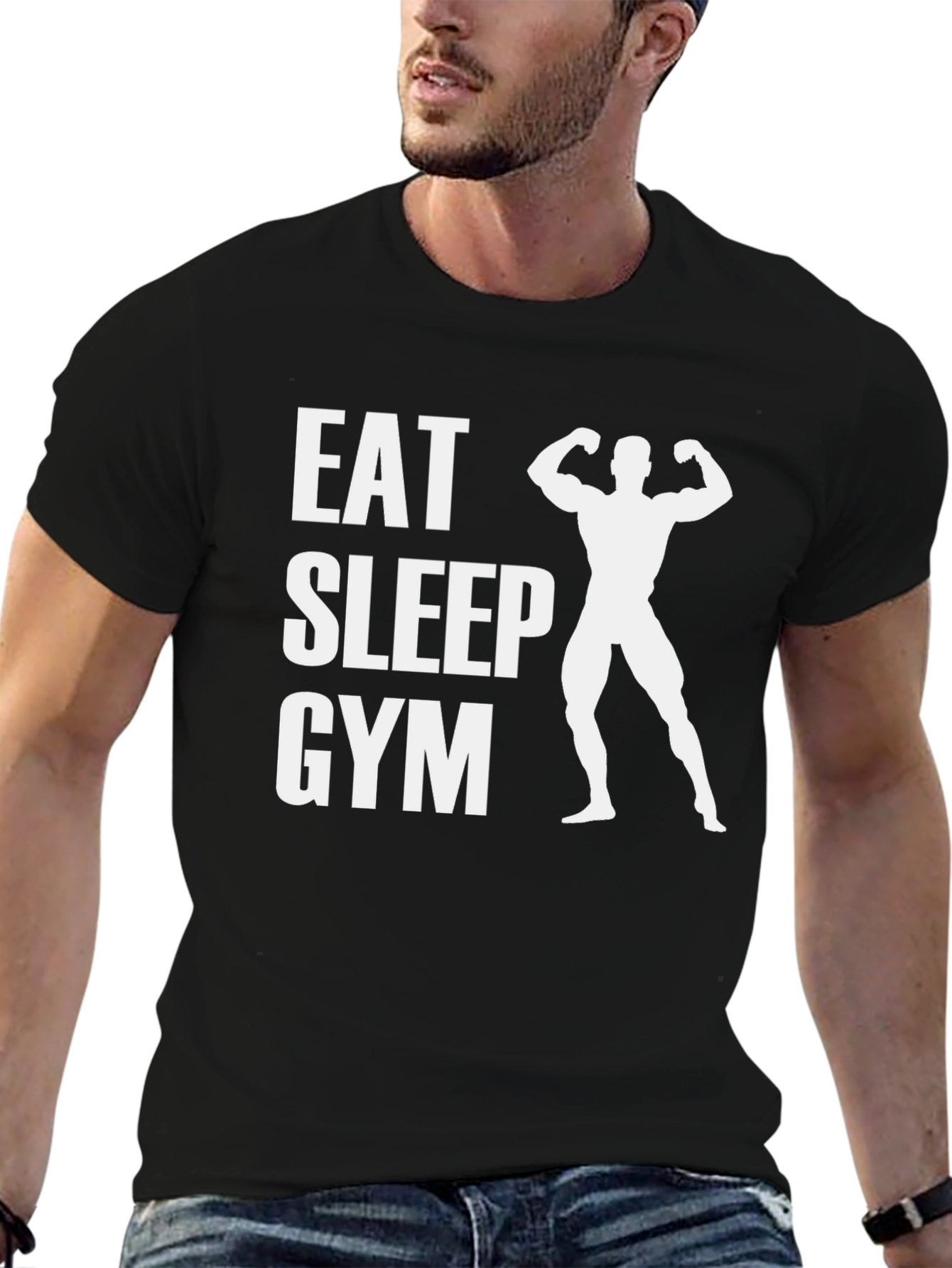 Eat Sleep Gym Black T-Shirt - Fitness Apparel