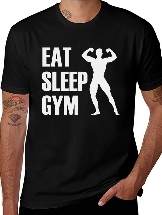 Eat Sleep Gym Black T-Shirt - Fitness Apparel
