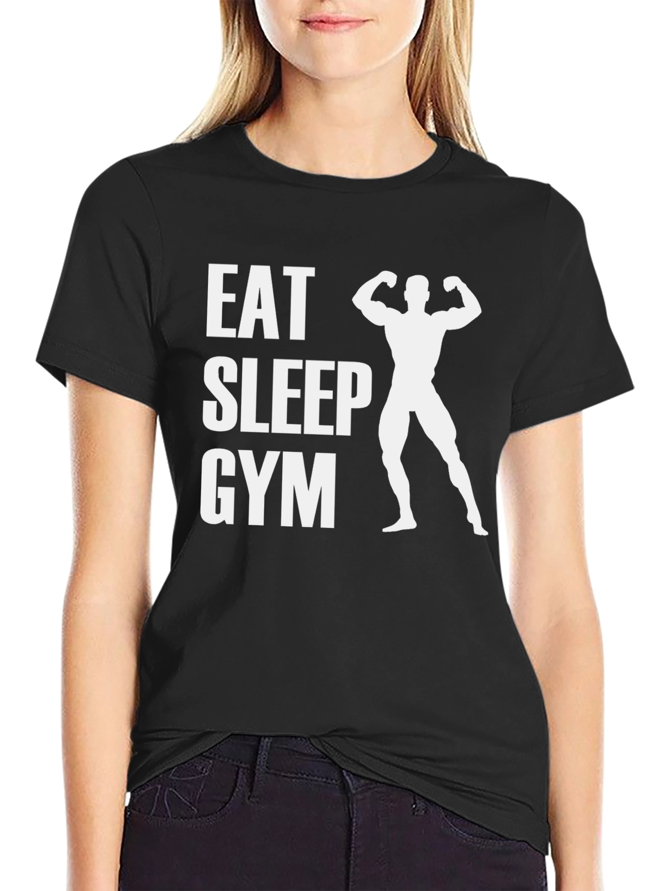 Eat Sleep Gym Black T-Shirt - Fitness Apparel