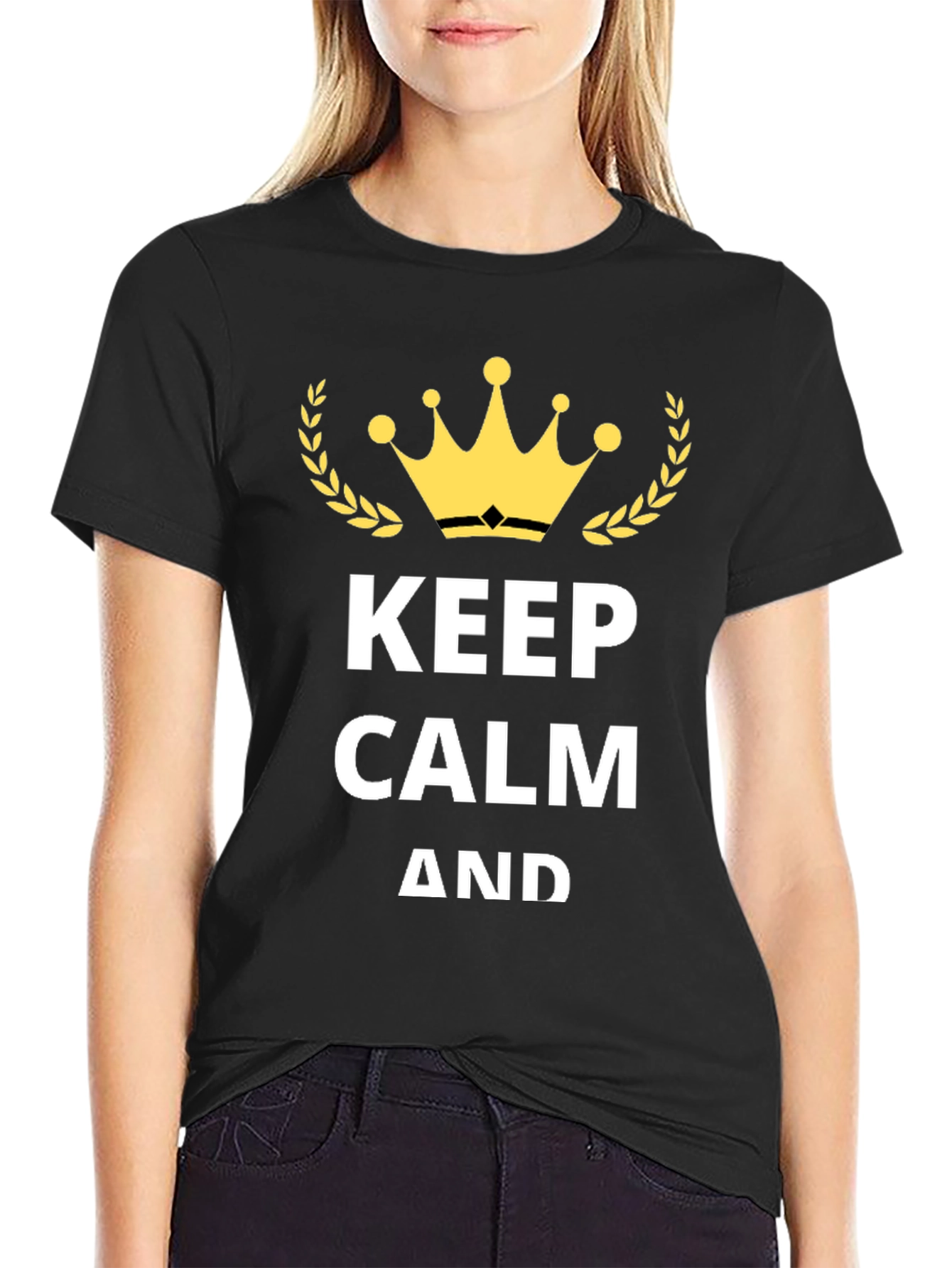 Keep Calm Crown Black Graphic Tee
