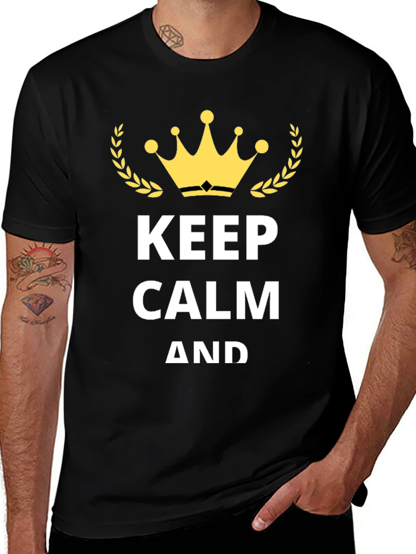 Keep Calm Crown Black Graphic Tee