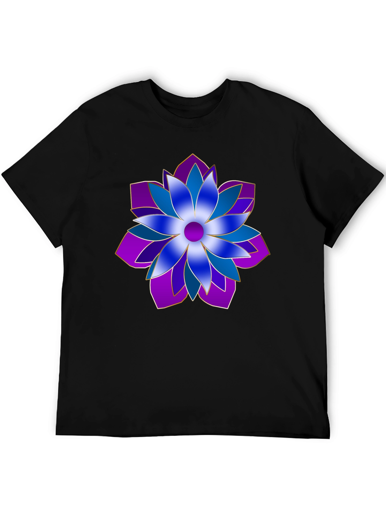 Floral Pattern Black T-Shirt