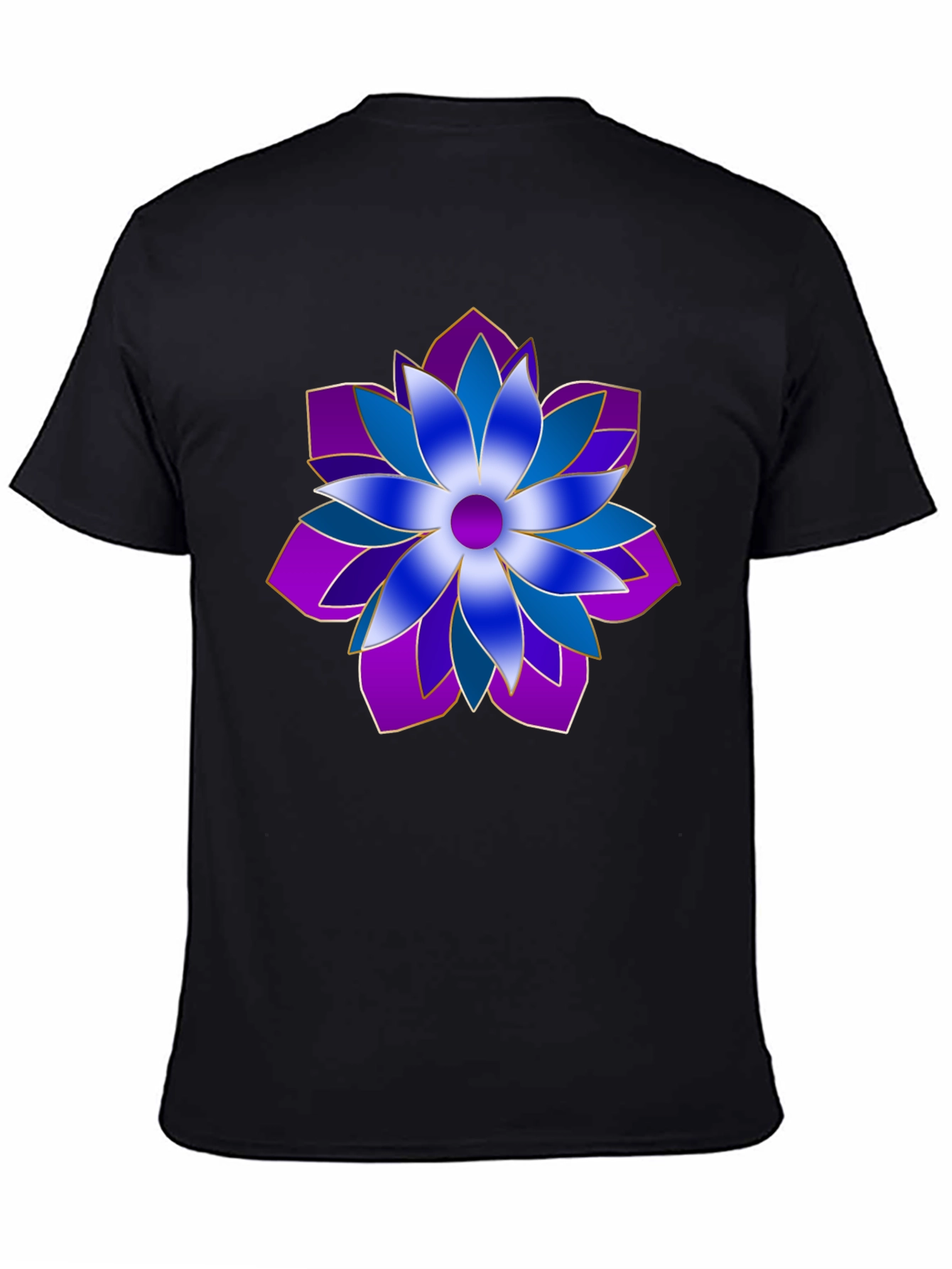 Floral Pattern Black T-Shirt