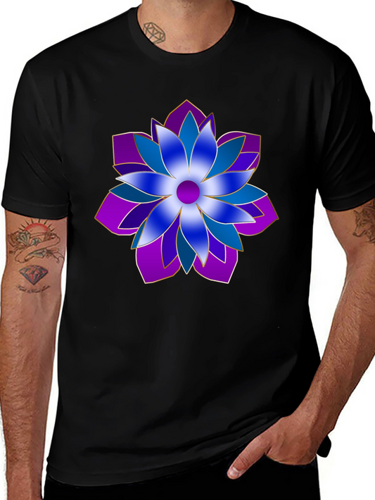Floral Pattern Black T-Shirt