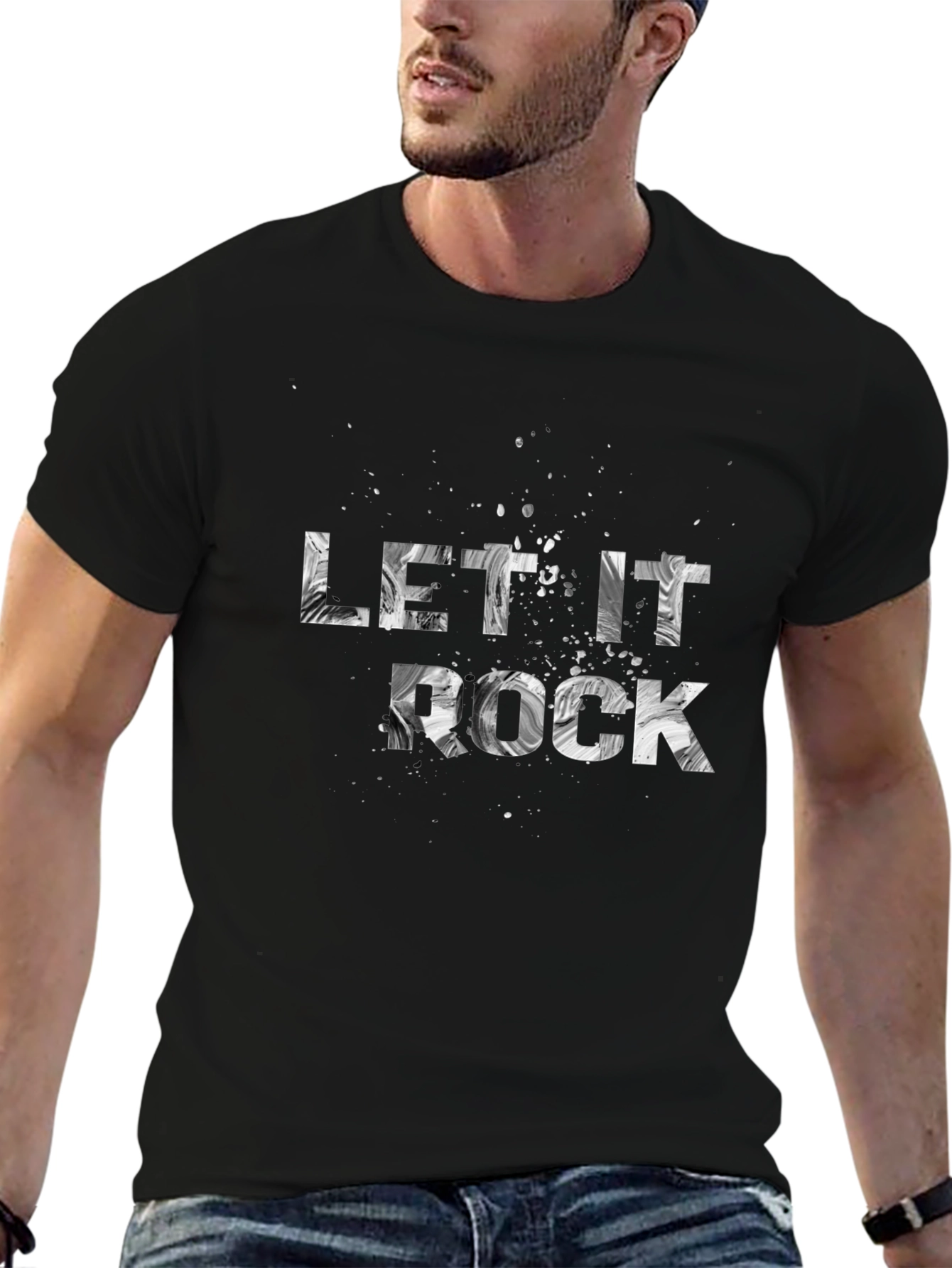 Let It Rock T-Shirt - Black Crew Neck Tee