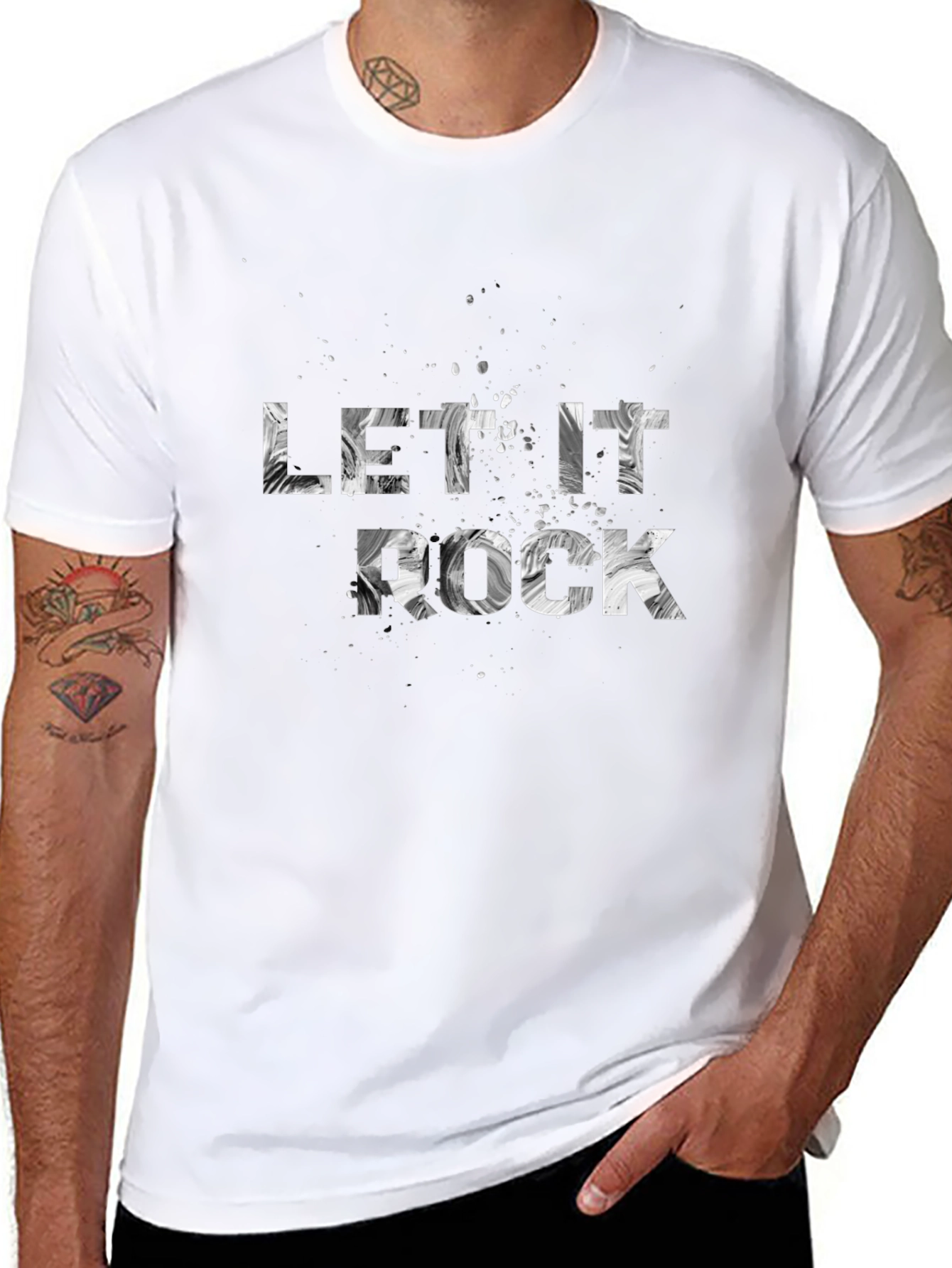 Let It Rock T-Shirt - Black Crew Neck Tee