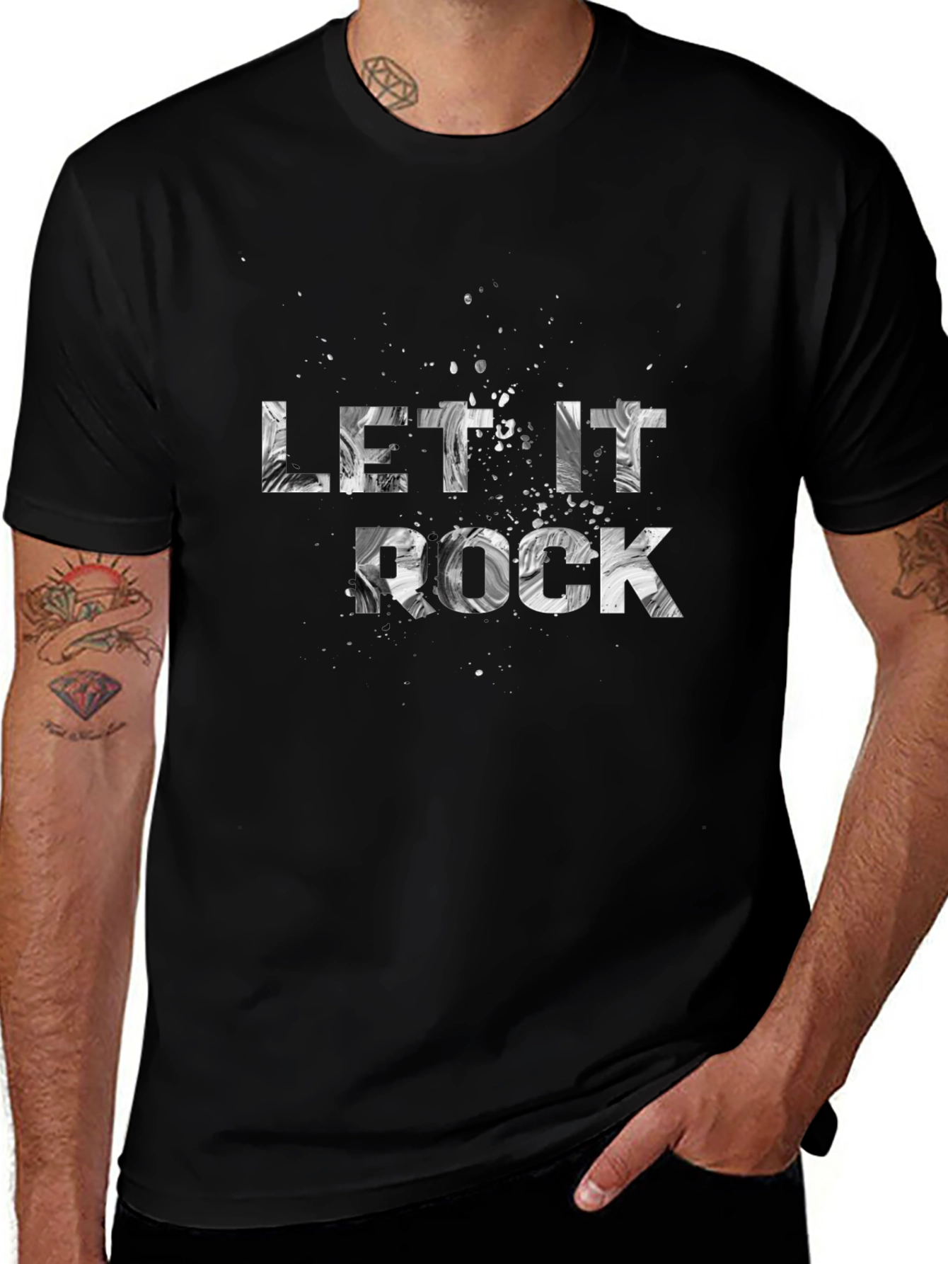 Let It Rock T-Shirt - Black Crew Neck Tee