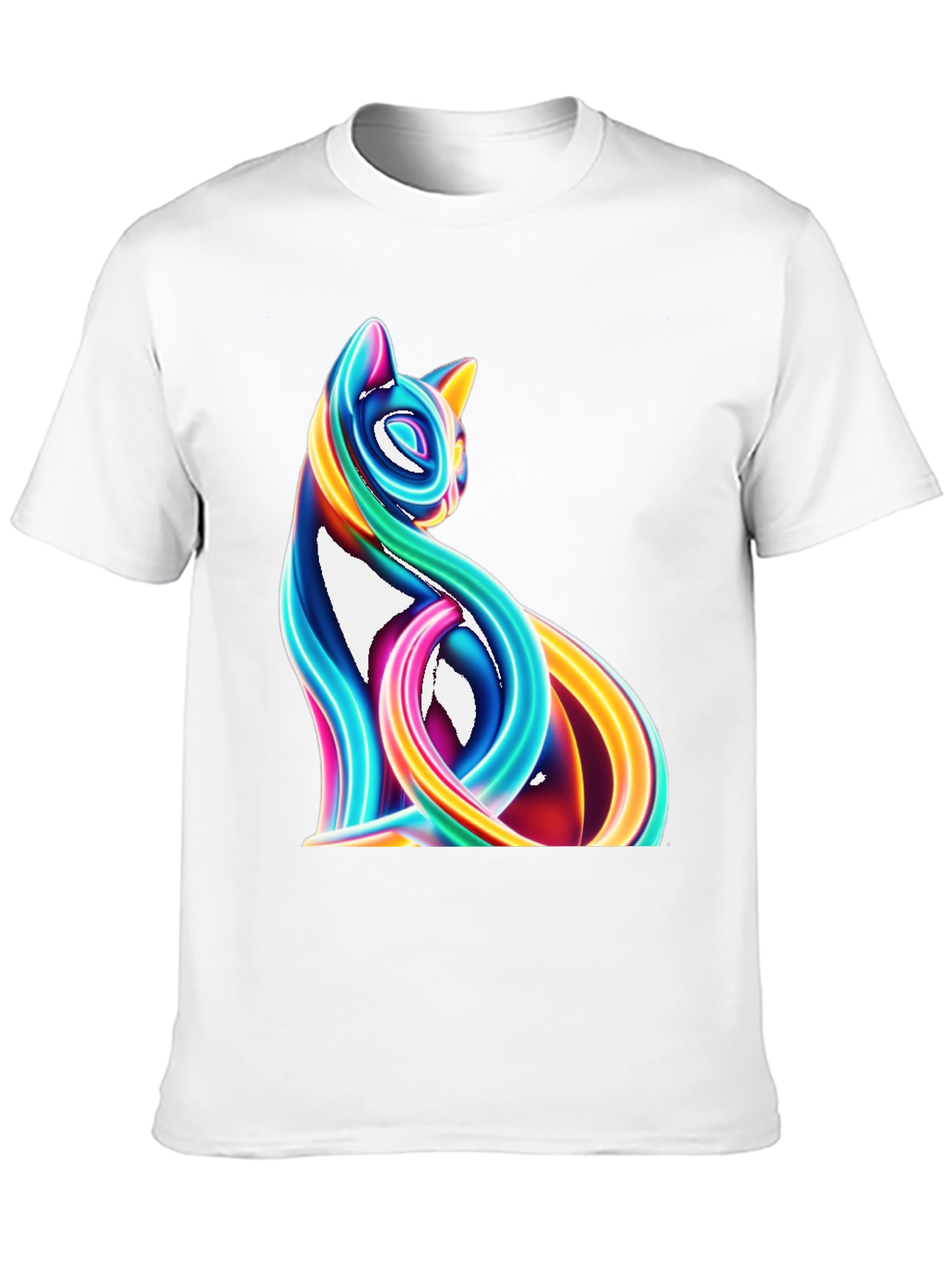 Neon Cat Graphic T-Shirt - Stylish Design