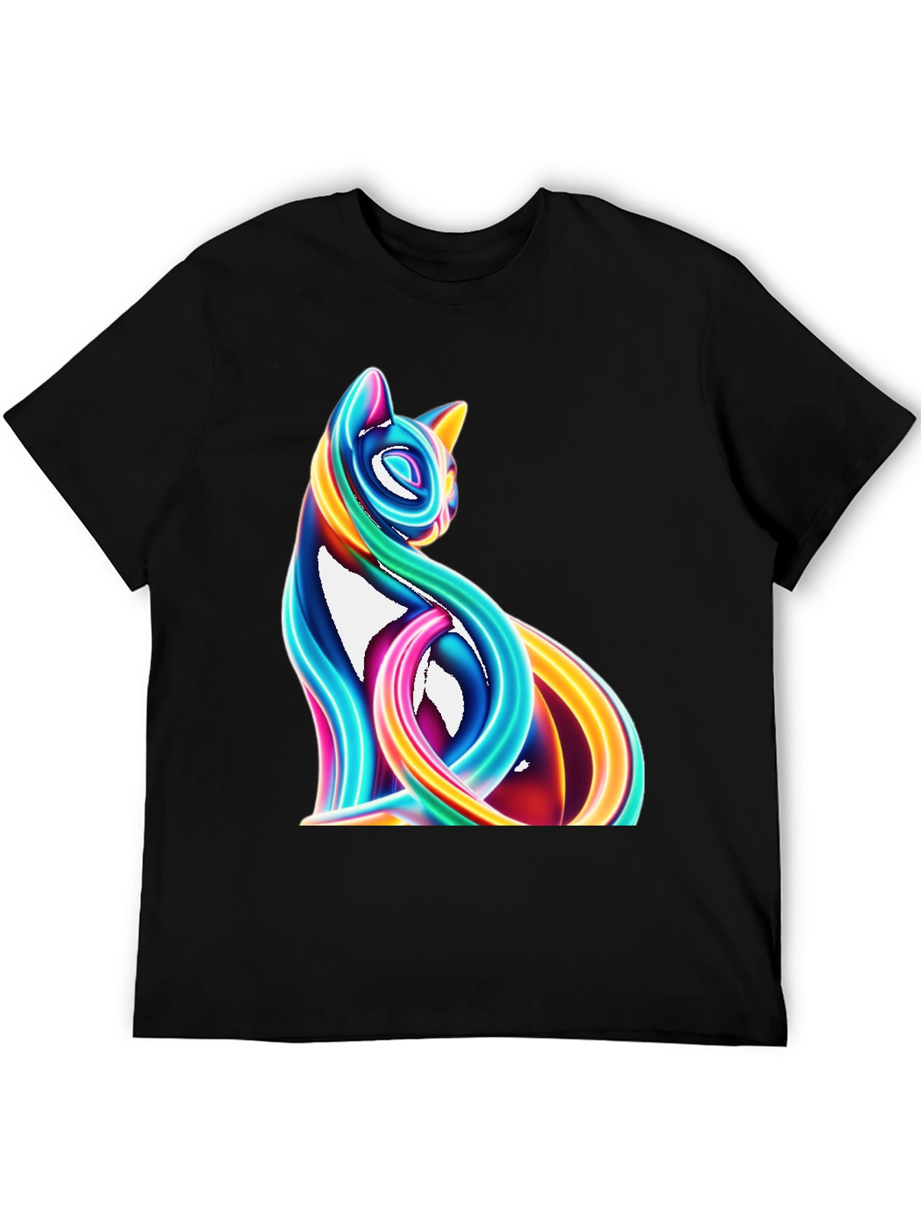 Neon Cat Graphic T-Shirt - Stylish Design